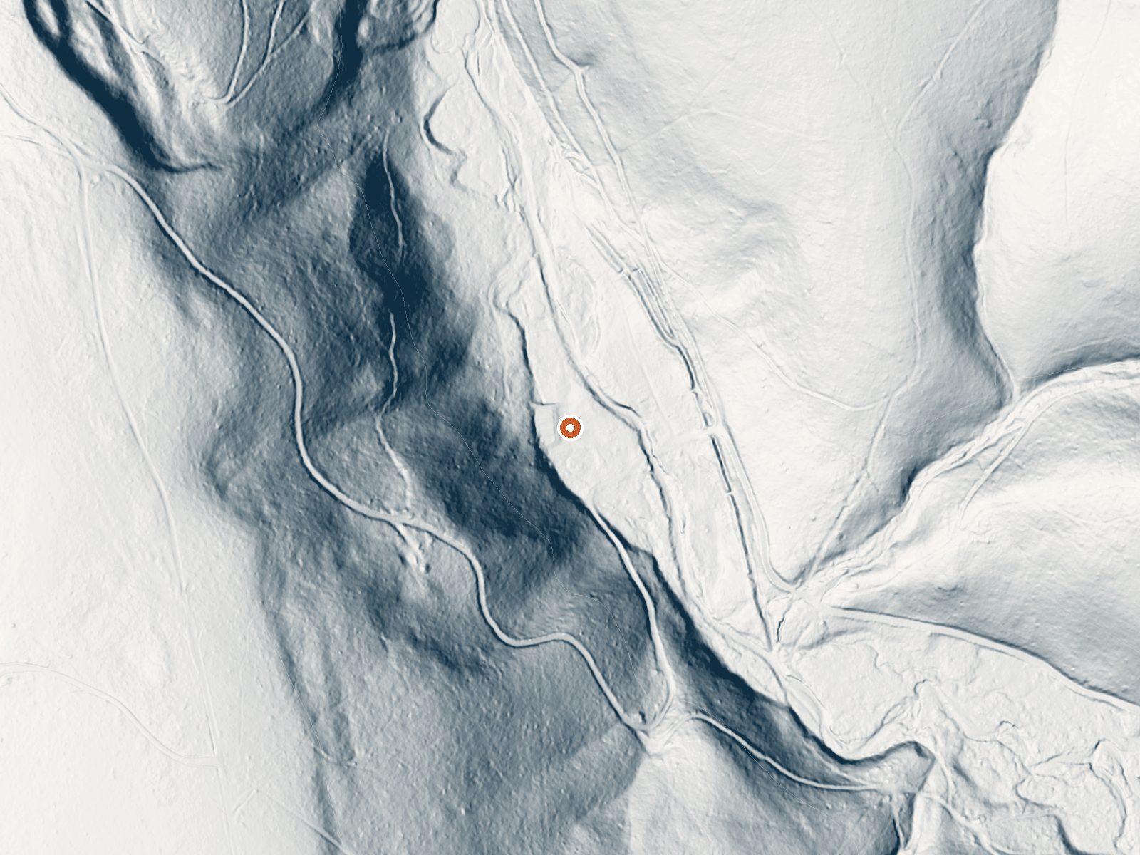 LiDAR bare-earth view of the same ground around Hidaway Springs