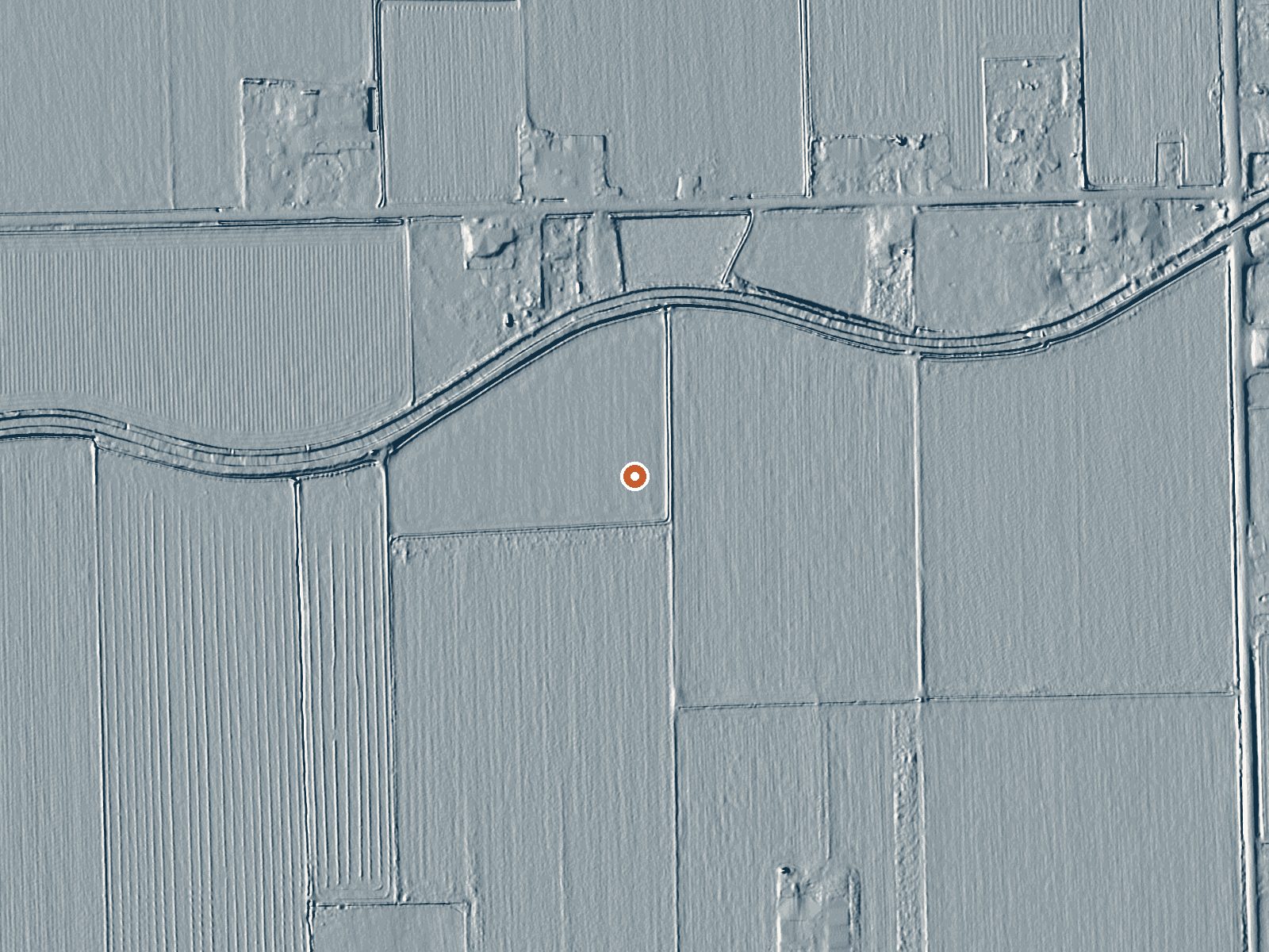 LiDAR bare-earth view of the same ground around Bothwell Warm Springs
