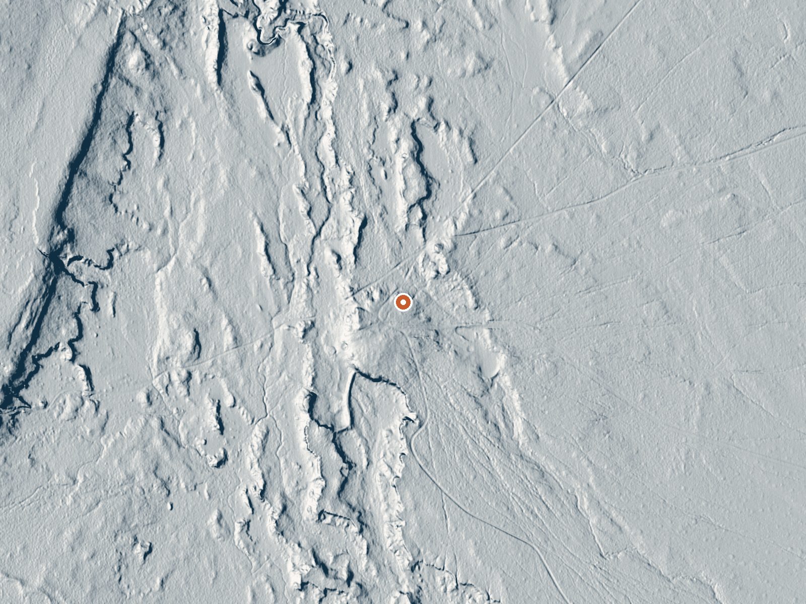 LiDAR bare-earth view of the same ground around Coyote Spring