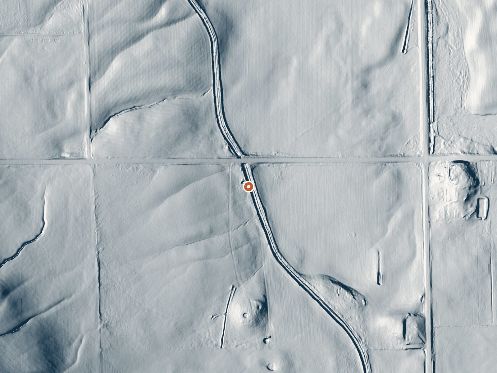 LiDAR bare-earth view of the same ground around Gancheff Spring