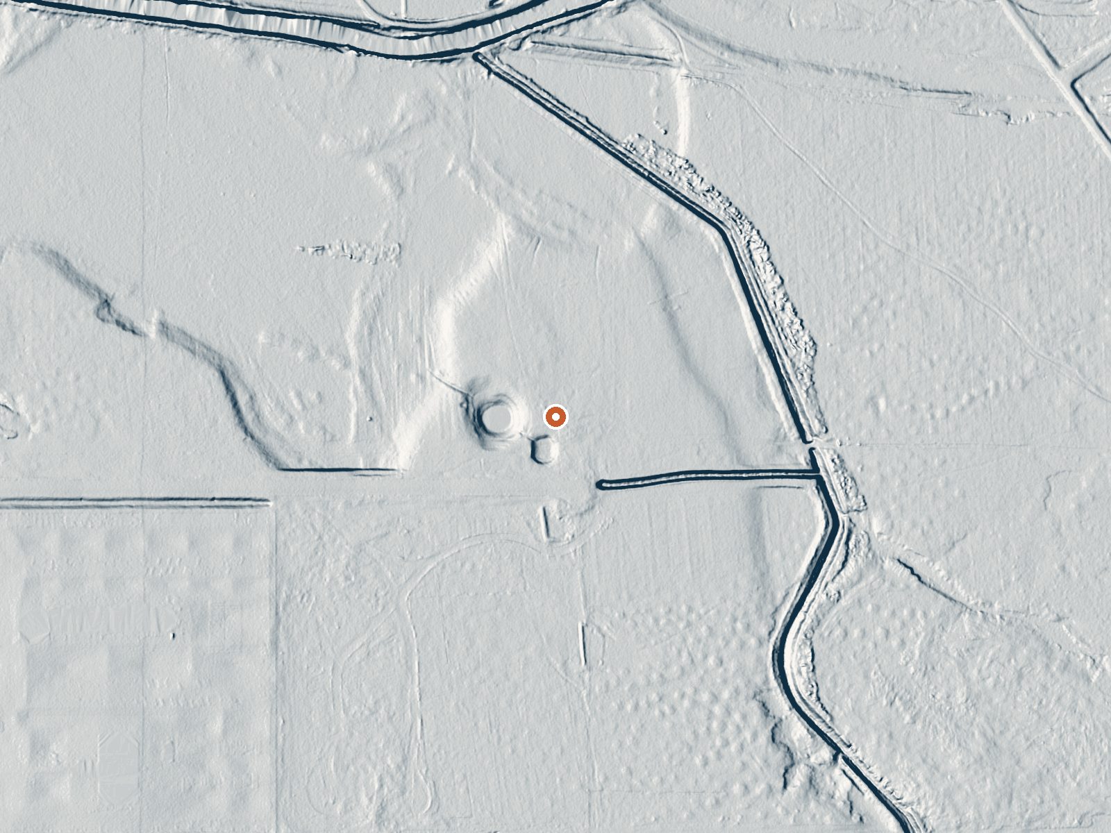 LiDAR bare-earth view of the same ground around Hobo Warm Spring