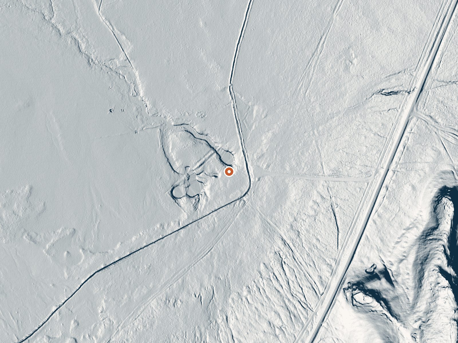 LiDAR bare-earth view of the same ground around Horseshoe Springs