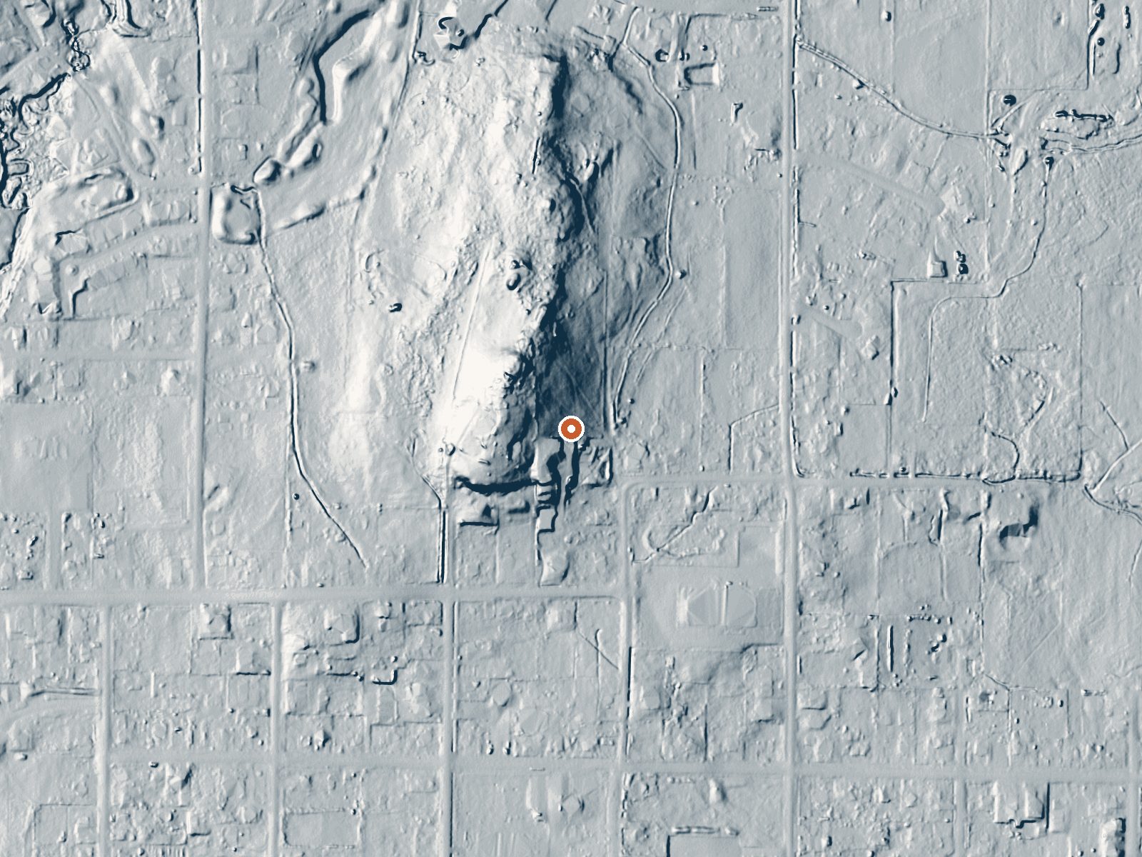 LiDAR bare-earth view of the same ground around Midway Hot Spring
