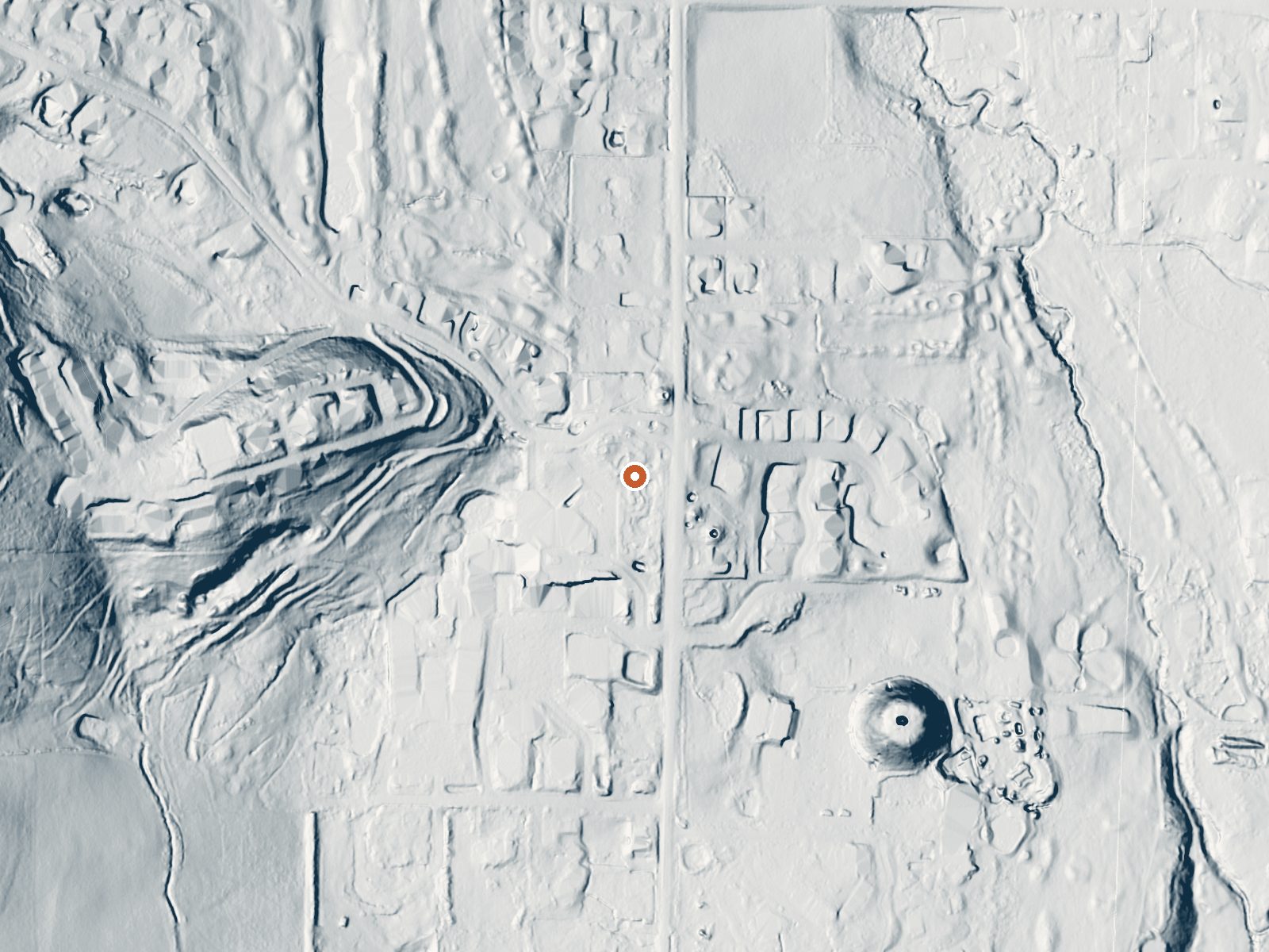 LiDAR bare-earth view of the same ground around Midway Hot Springs