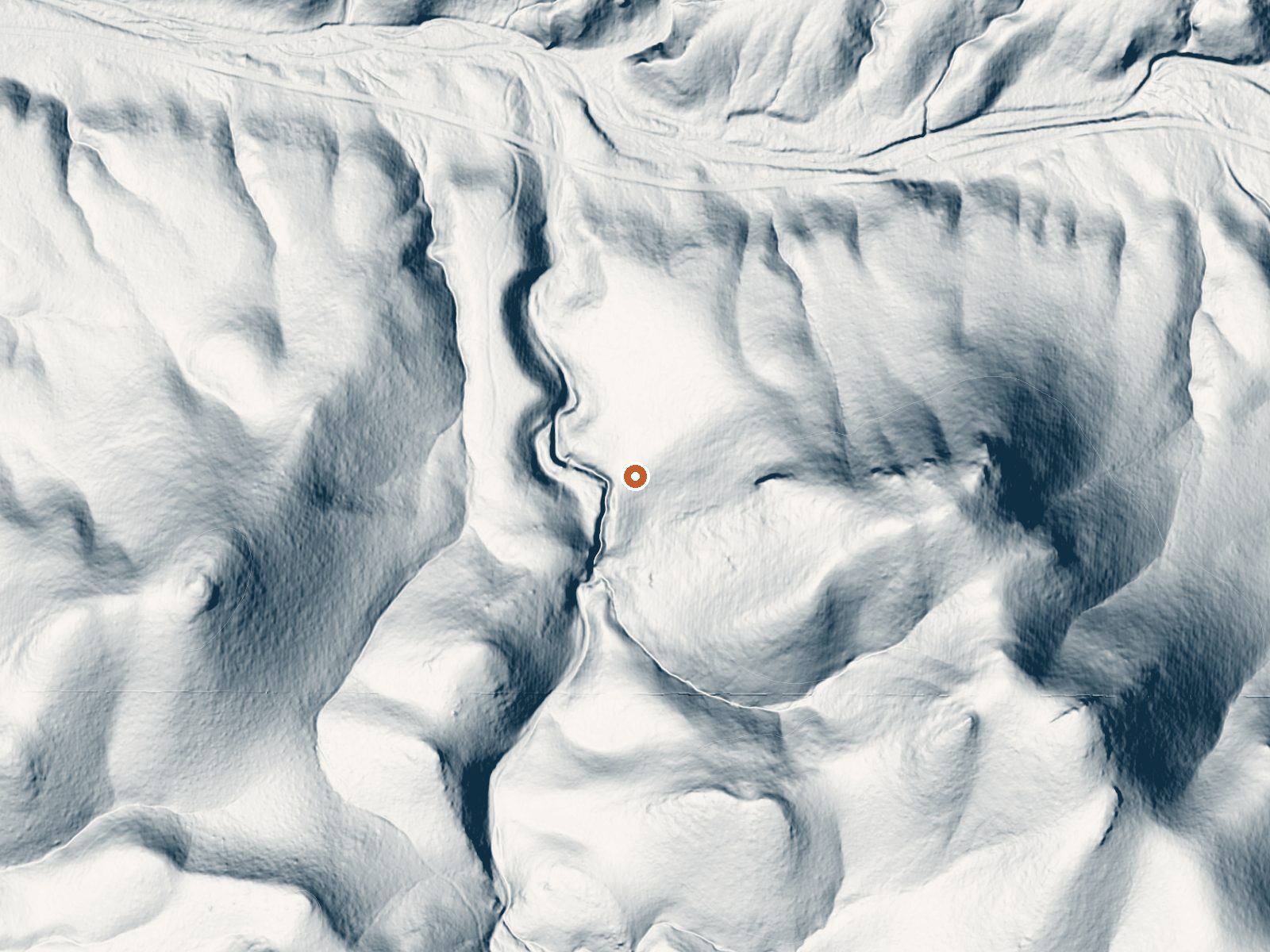 LiDAR bare-earth view of the same ground around Willow Spring