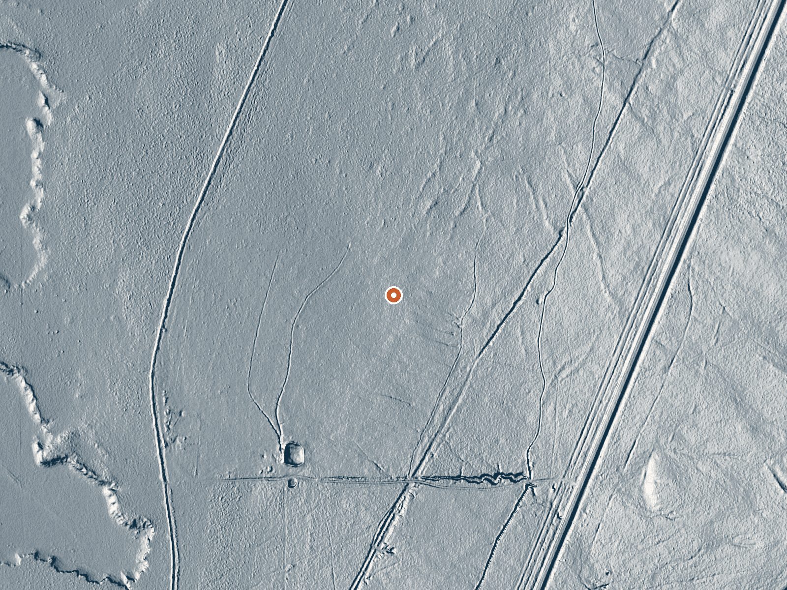 LiDAR bare-earth view of the same ground around the spring