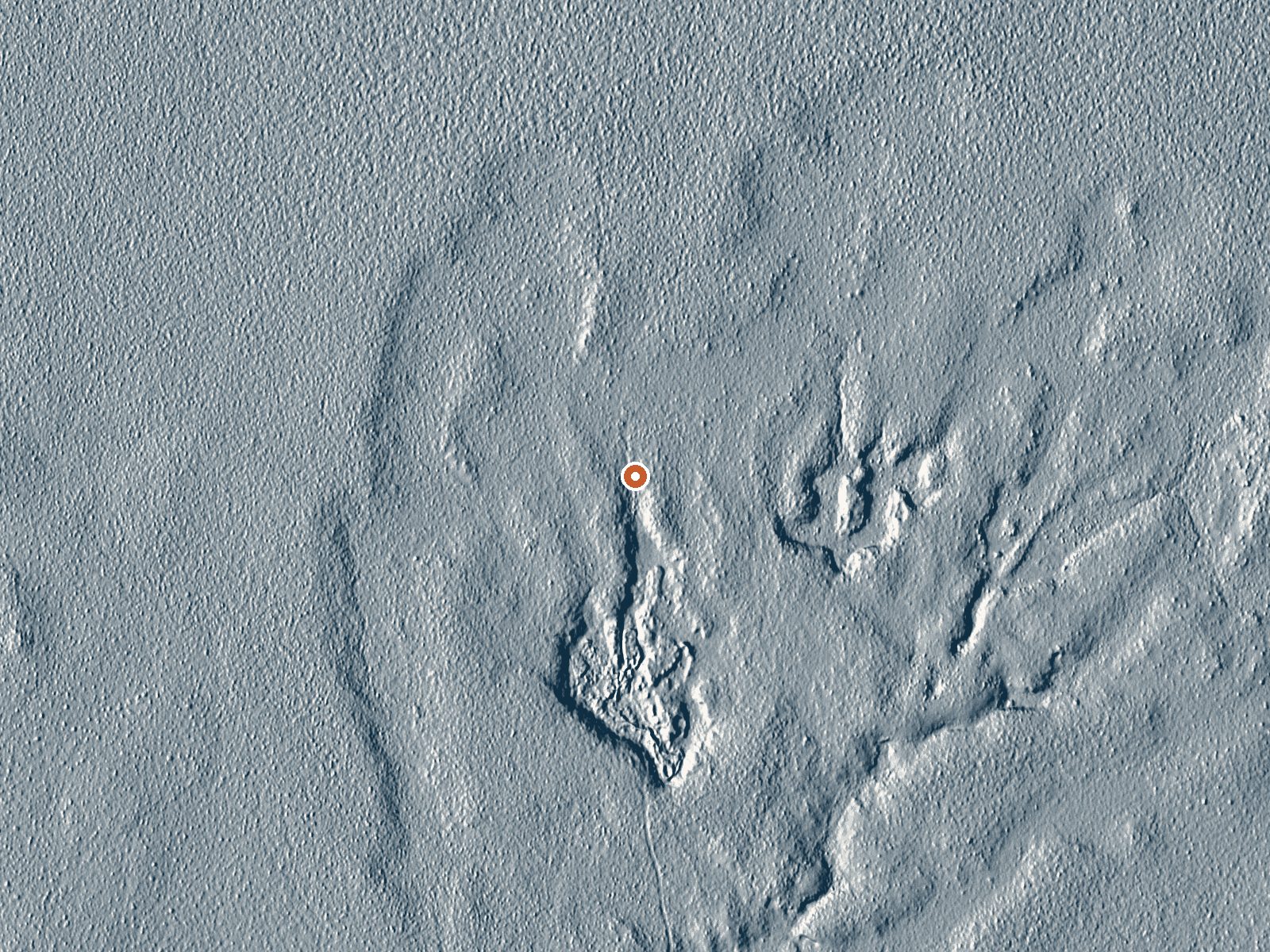 LiDAR bare-earth view of the same ground around the spring