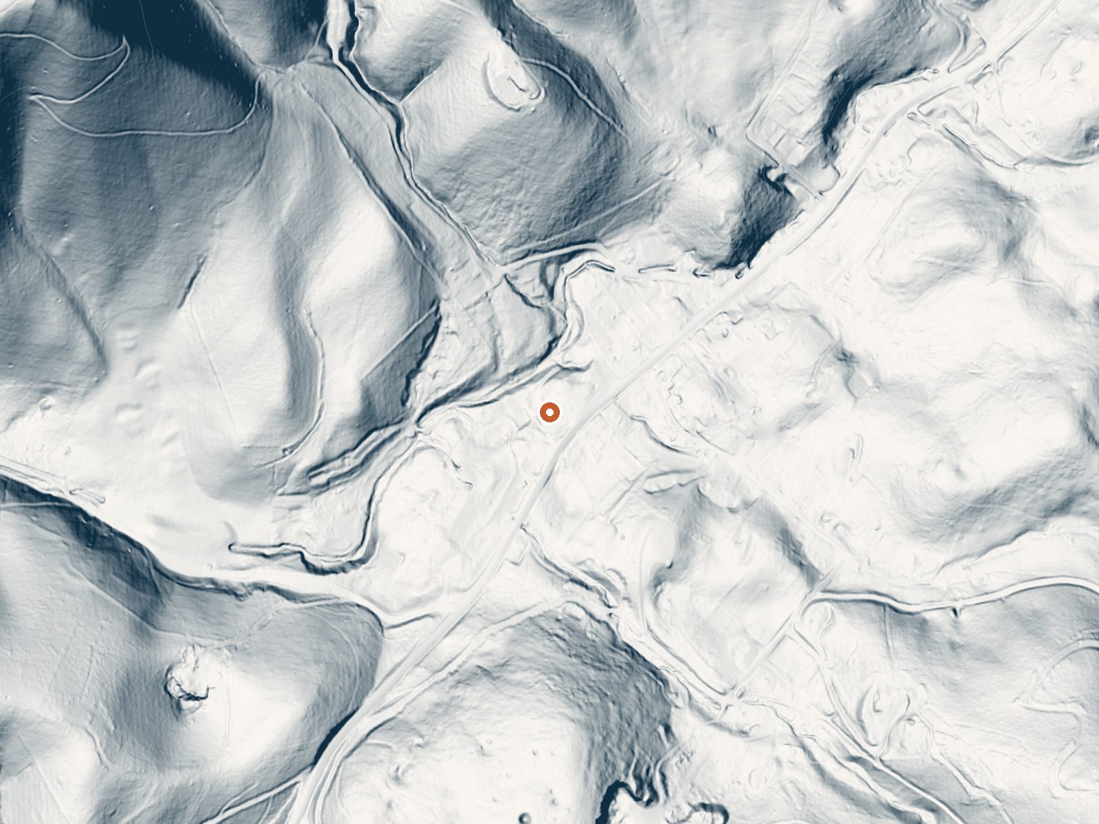 LiDAR bare-earth view of the same ground around Healing Springs