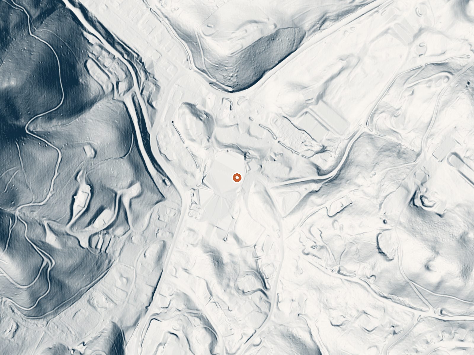 LiDAR bare-earth view of the same ground around Hot Springs