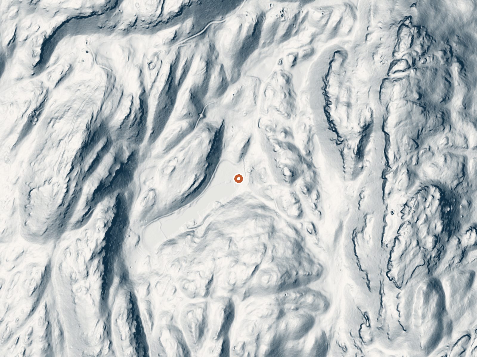 LiDAR bare-earth view of the same ground around Hot Lake