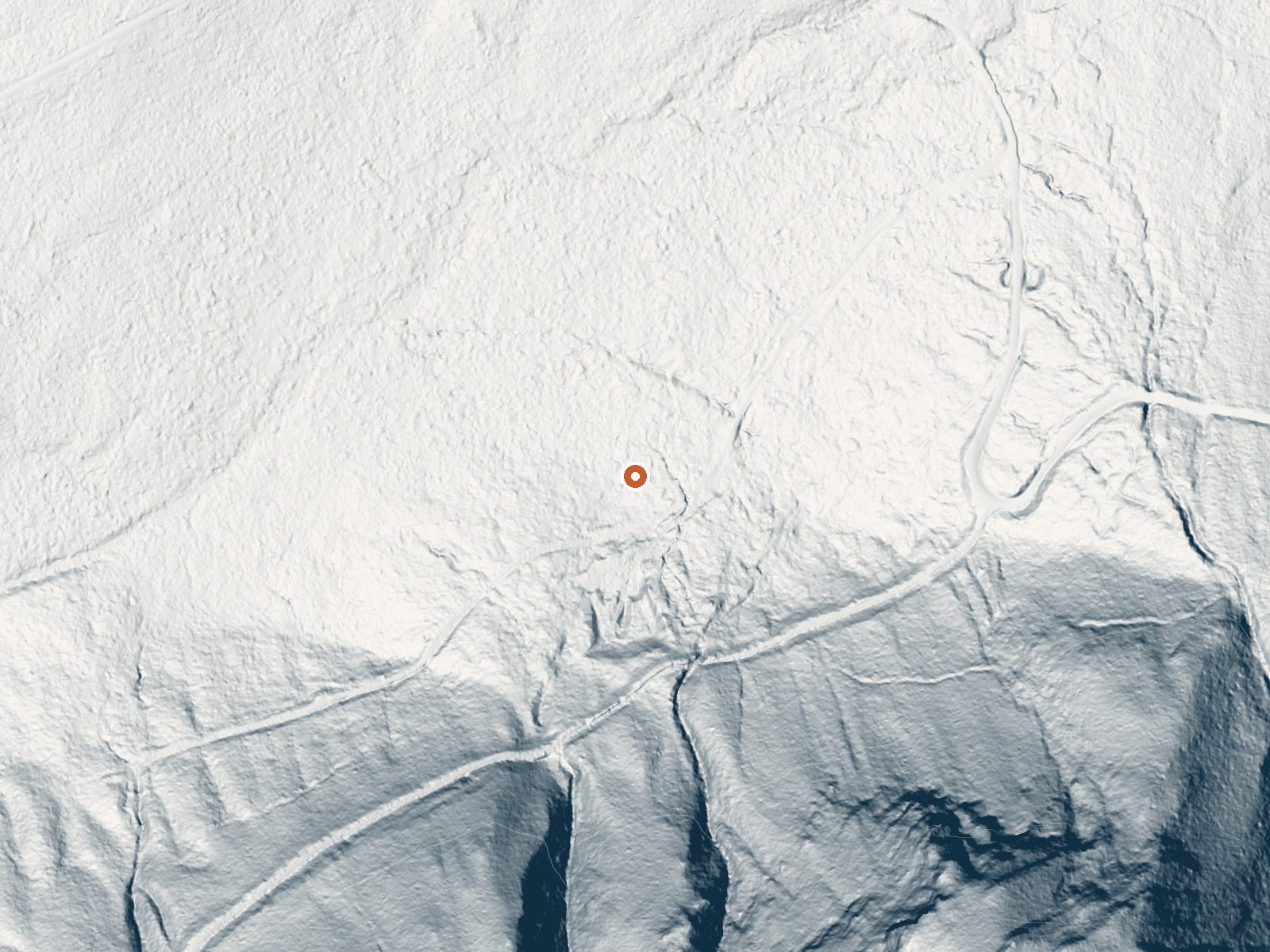 LiDAR bare-earth view of the same ground around Orr Creek Warm Springs