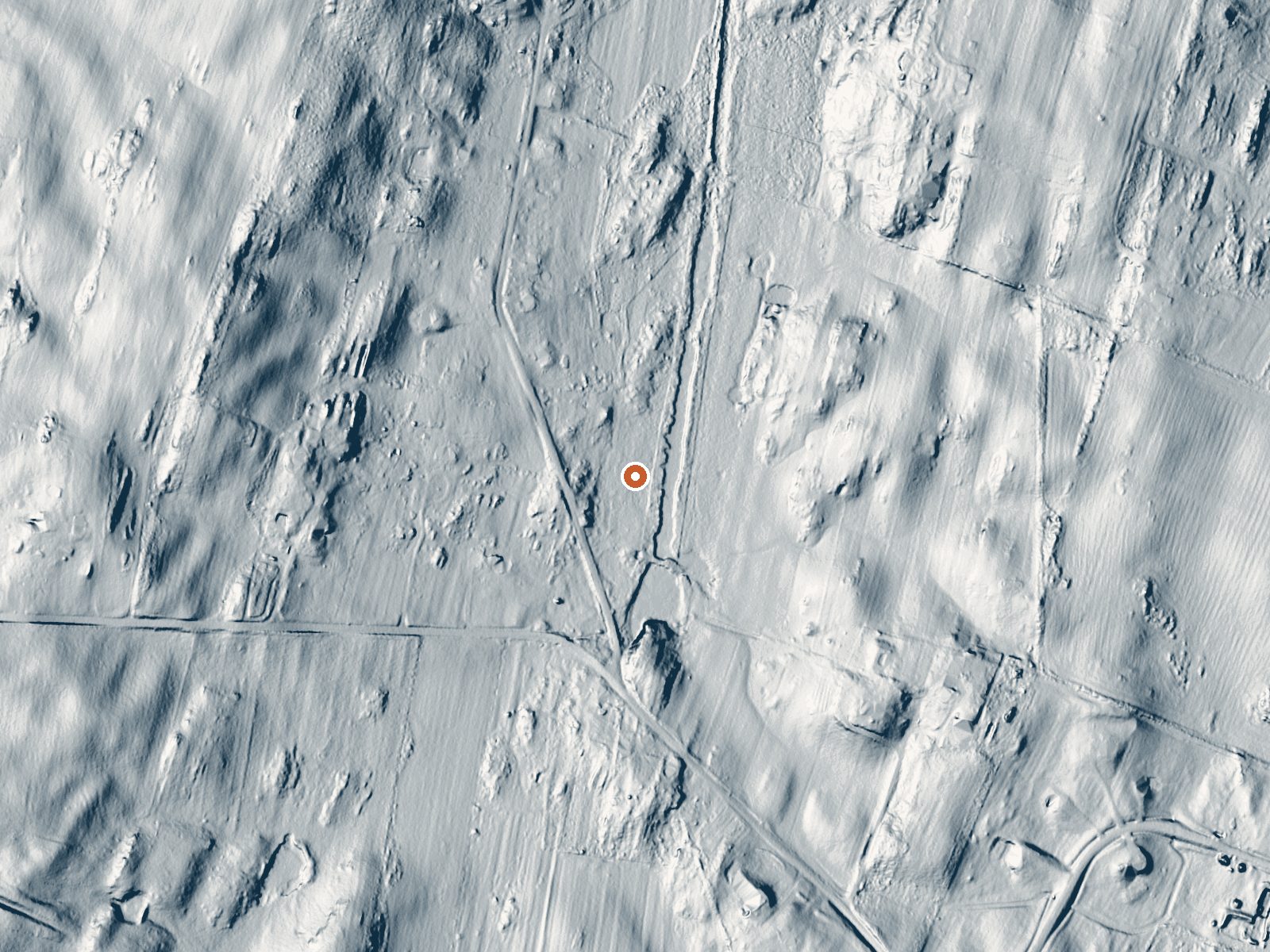 LiDAR bare-earth view of the same ground around Swan Pond Spring
