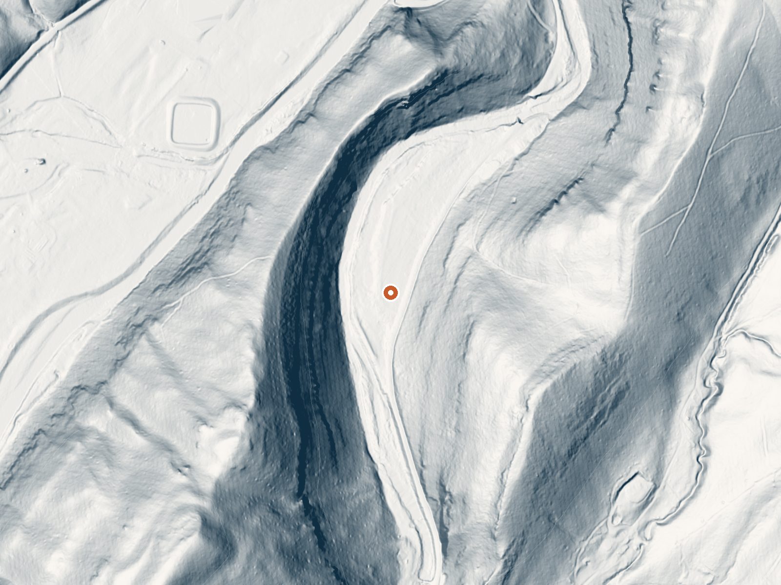 LiDAR bare-earth view of the same ground around Thorn Spring