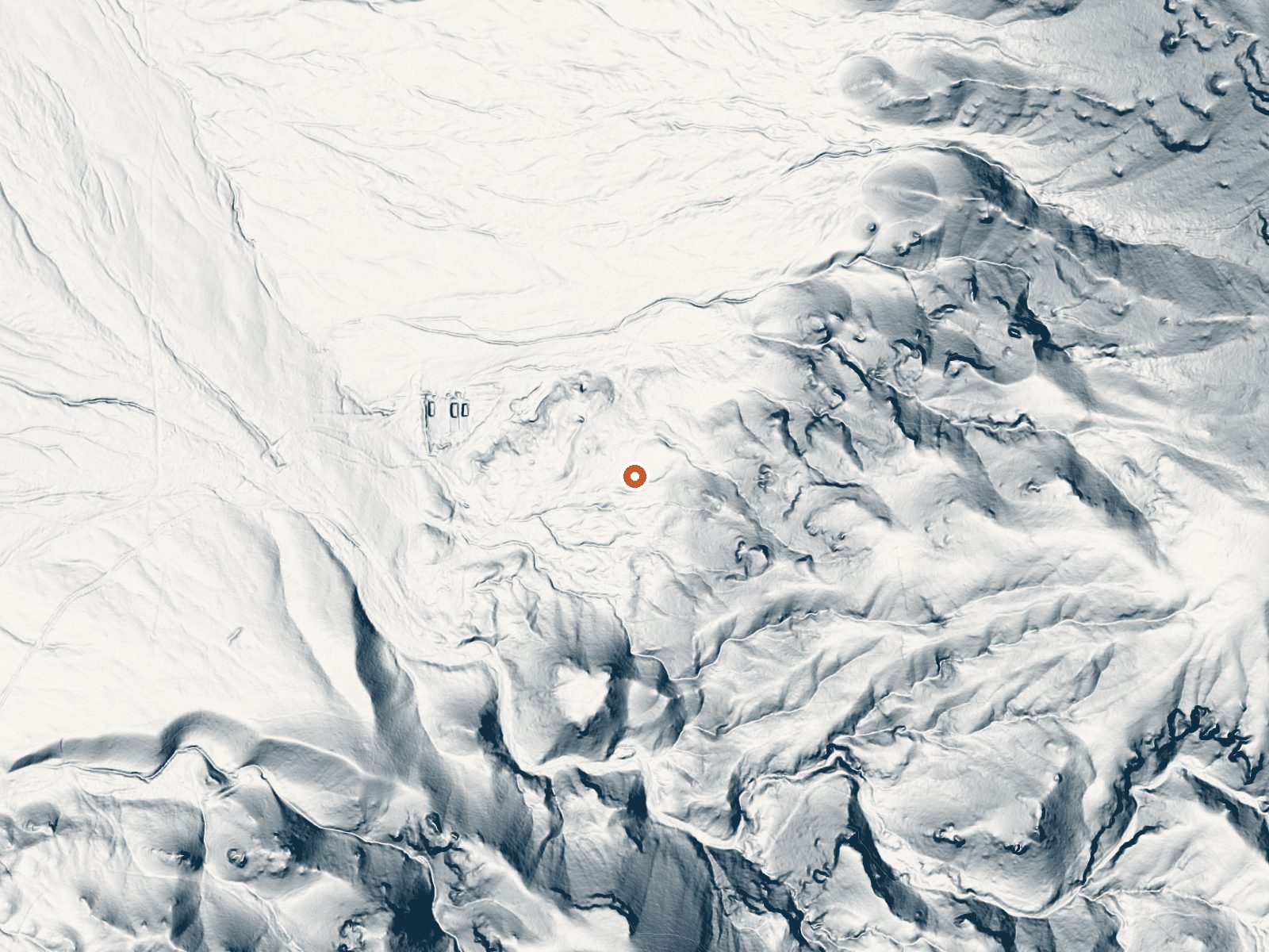 LiDAR bare-earth view of the same ground around Red Hill Hot Spring