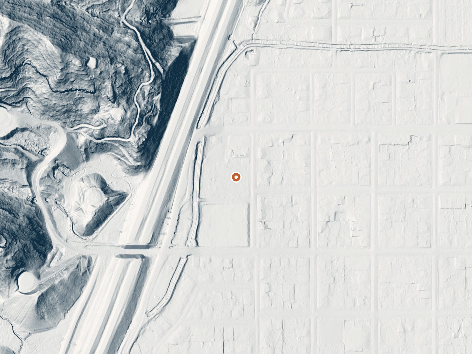 LiDAR bare-earth view of the same ground around Richfield Warm Springs