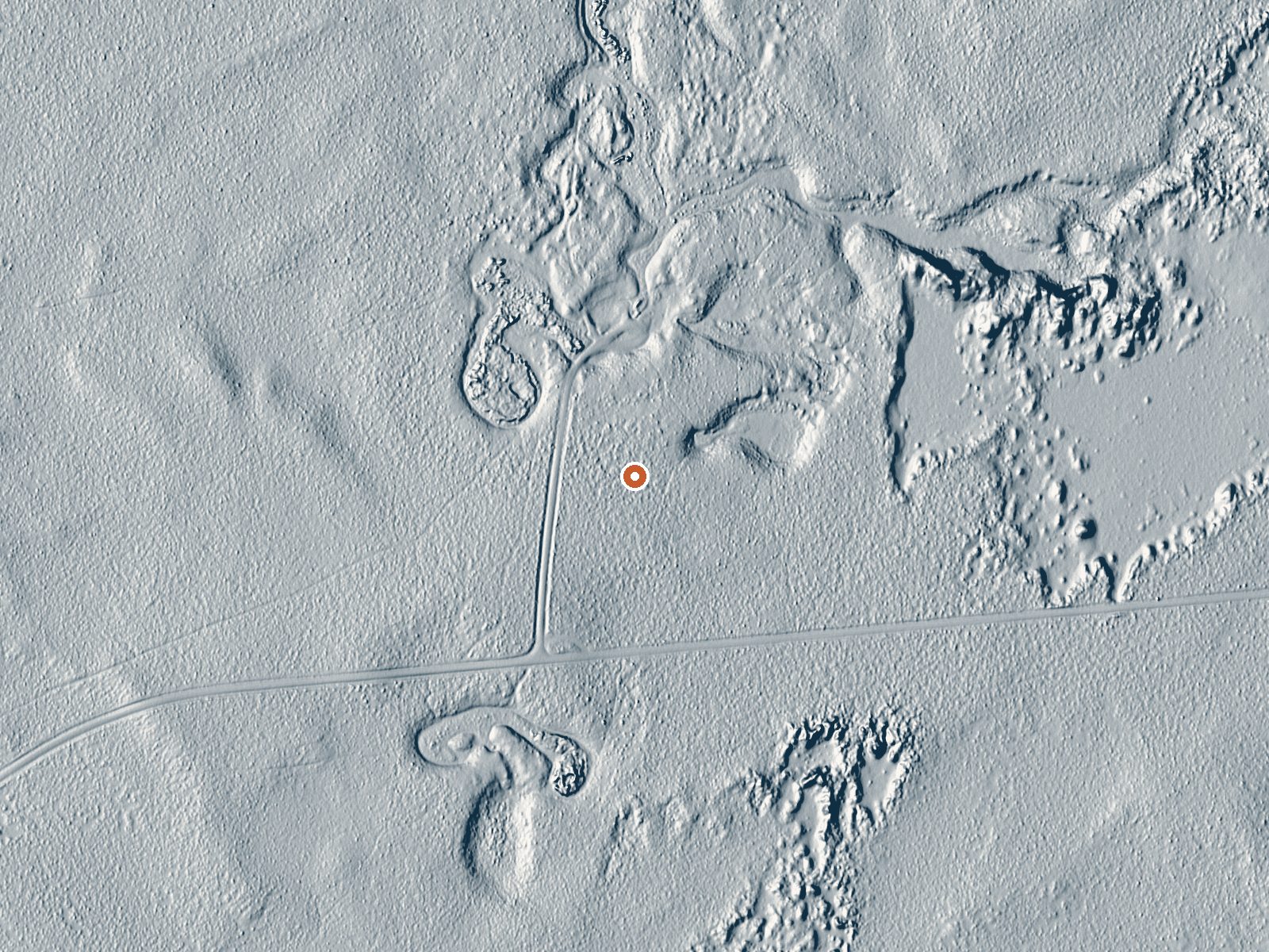 LiDAR bare-earth view of the same ground around Tule Spring