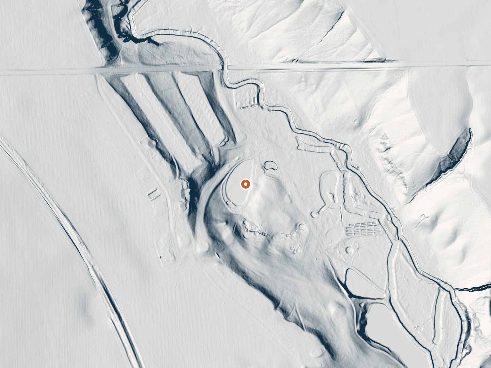 LiDAR bare-earth view of the same ground around Udy Hot Springs