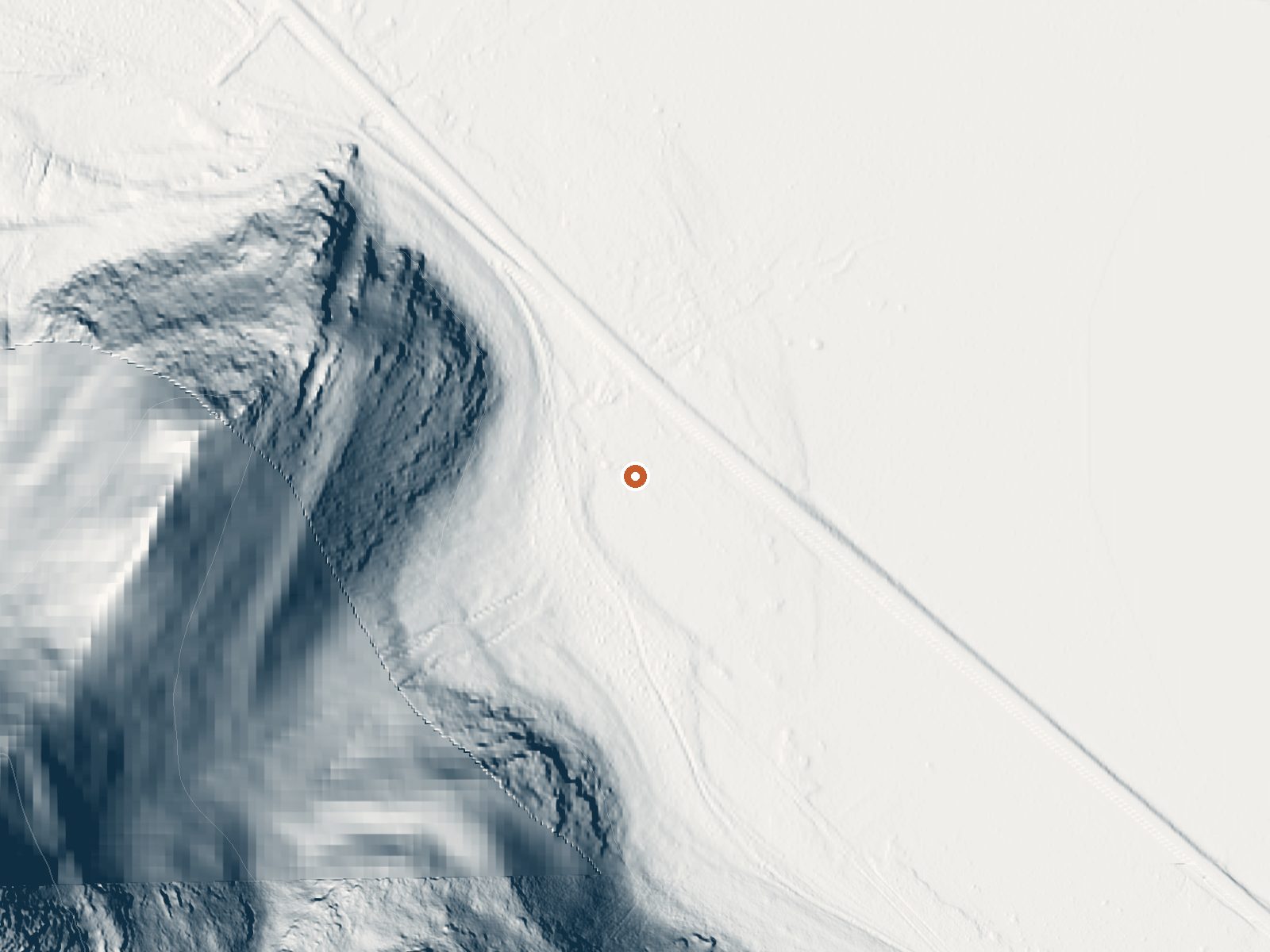 LiDAR bare-earth view of the same ground around Utah Fish And Game Dept