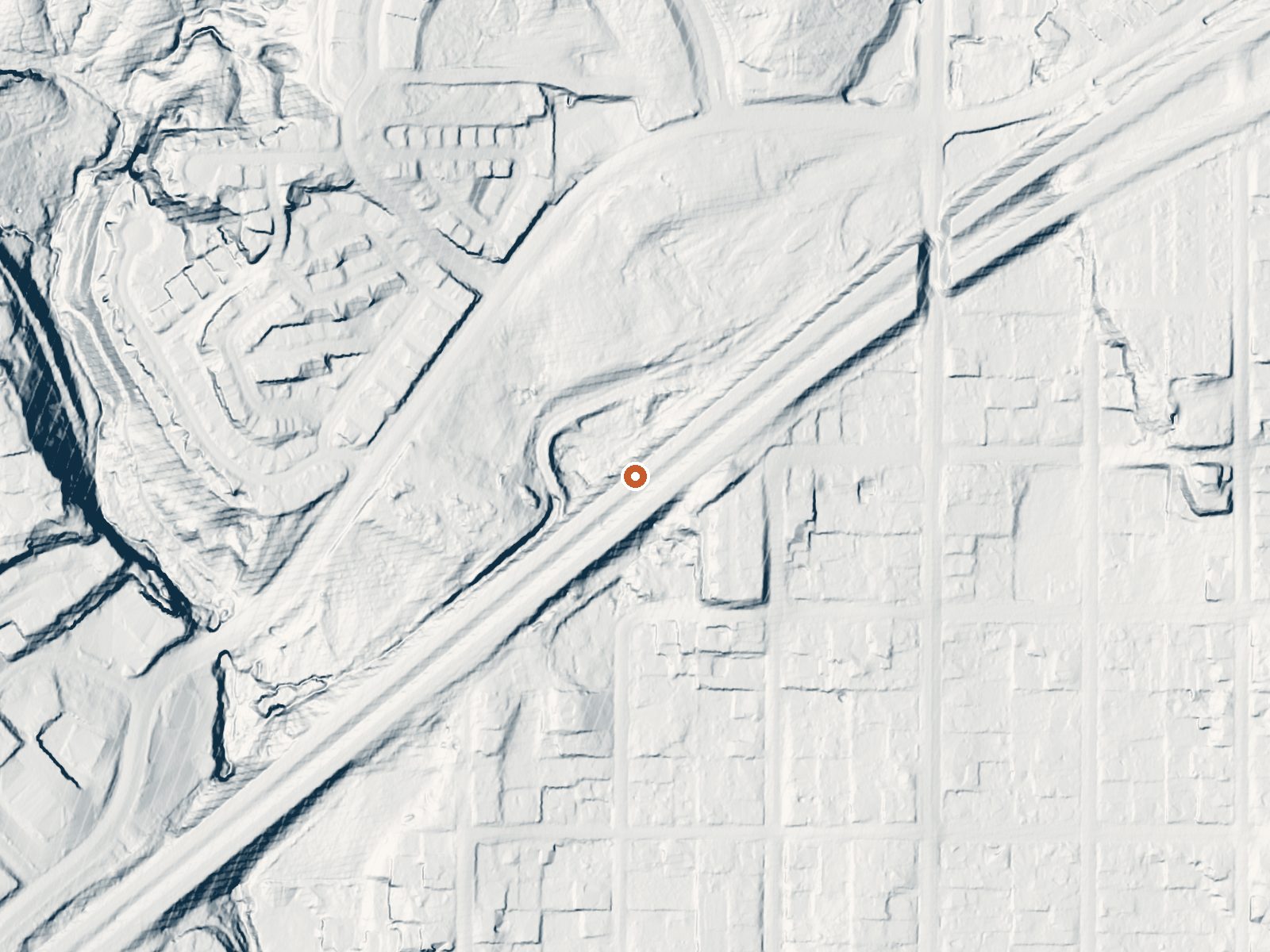 LiDAR bare-earth view of the same ground around Warm Spring
