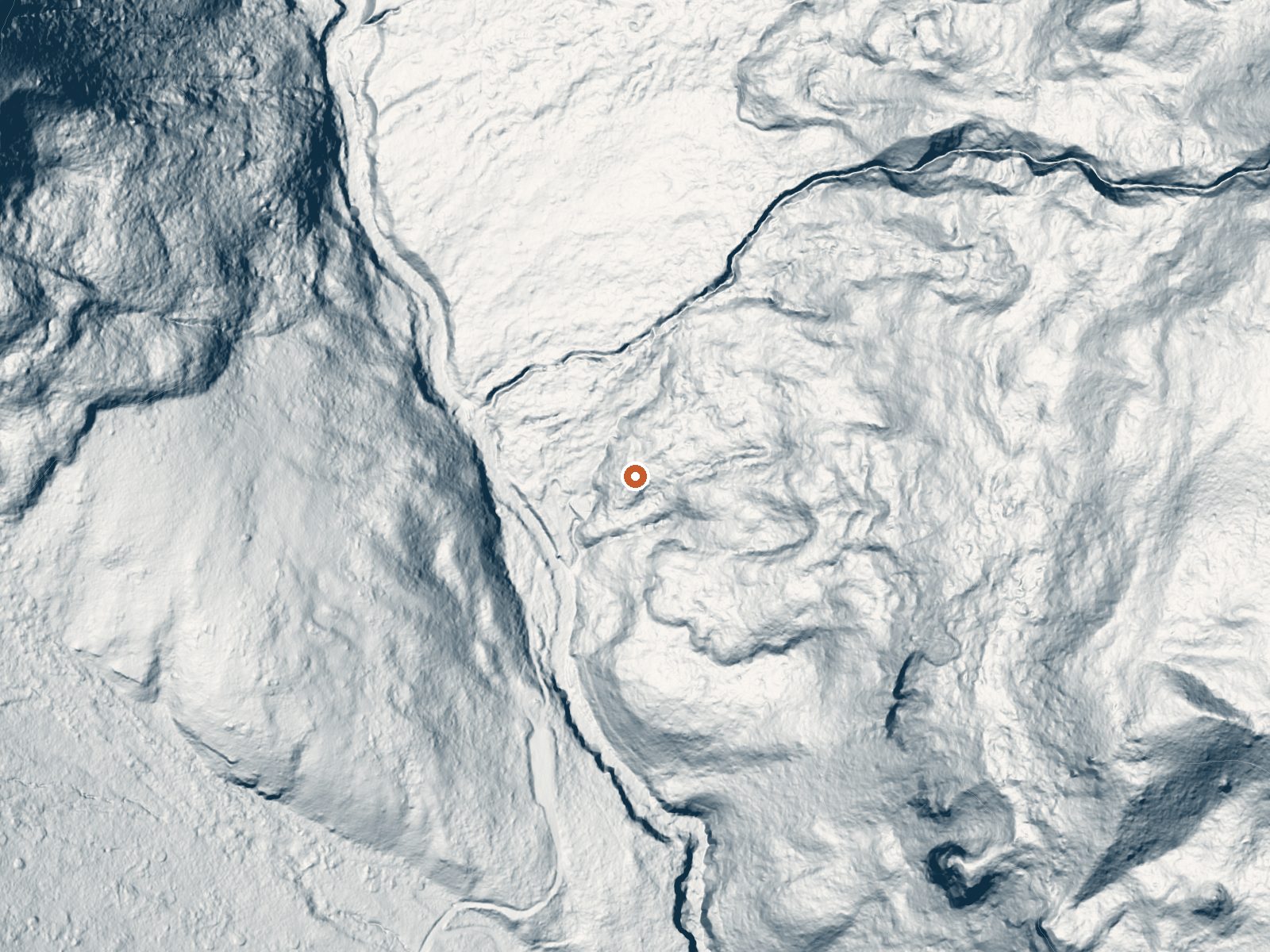 LiDAR bare-earth view of the same ground around Granite Hot Spring