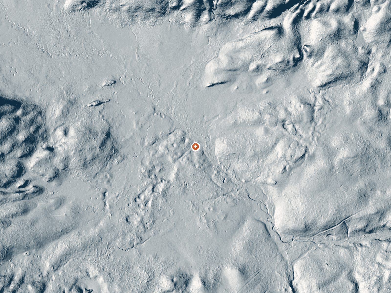 LiDAR bare-earth view of the same ground around Highland Hot Springs