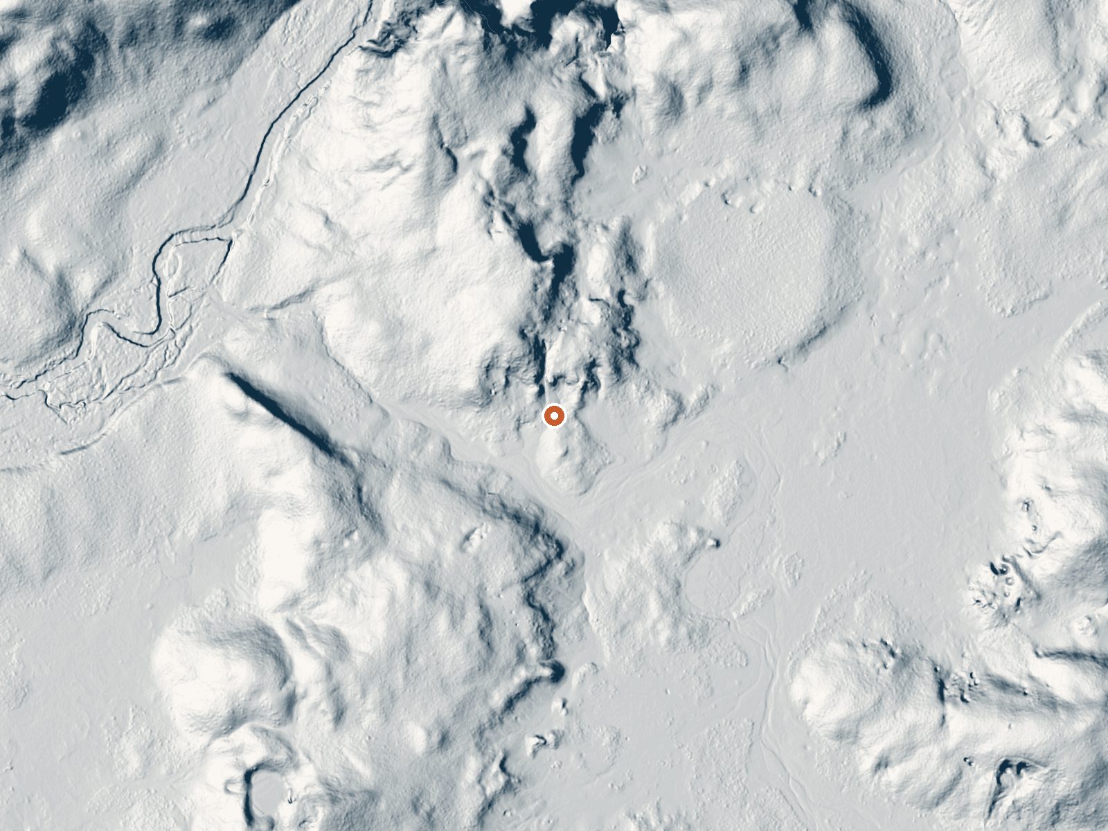 LiDAR bare-earth view of the same ground around Horseshoe Spring