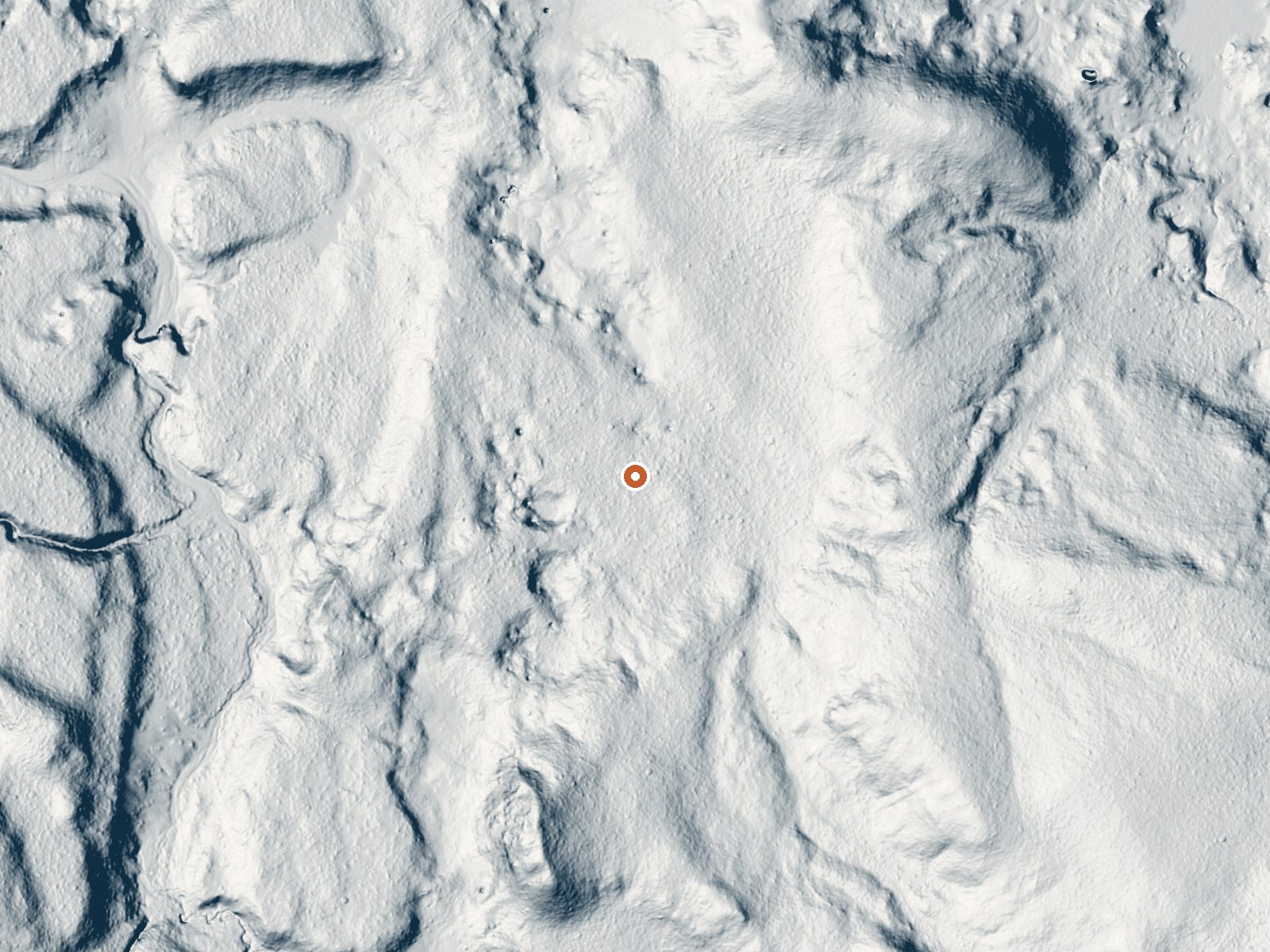 LiDAR bare-earth view of the same ground around Hot Spring Basin Group