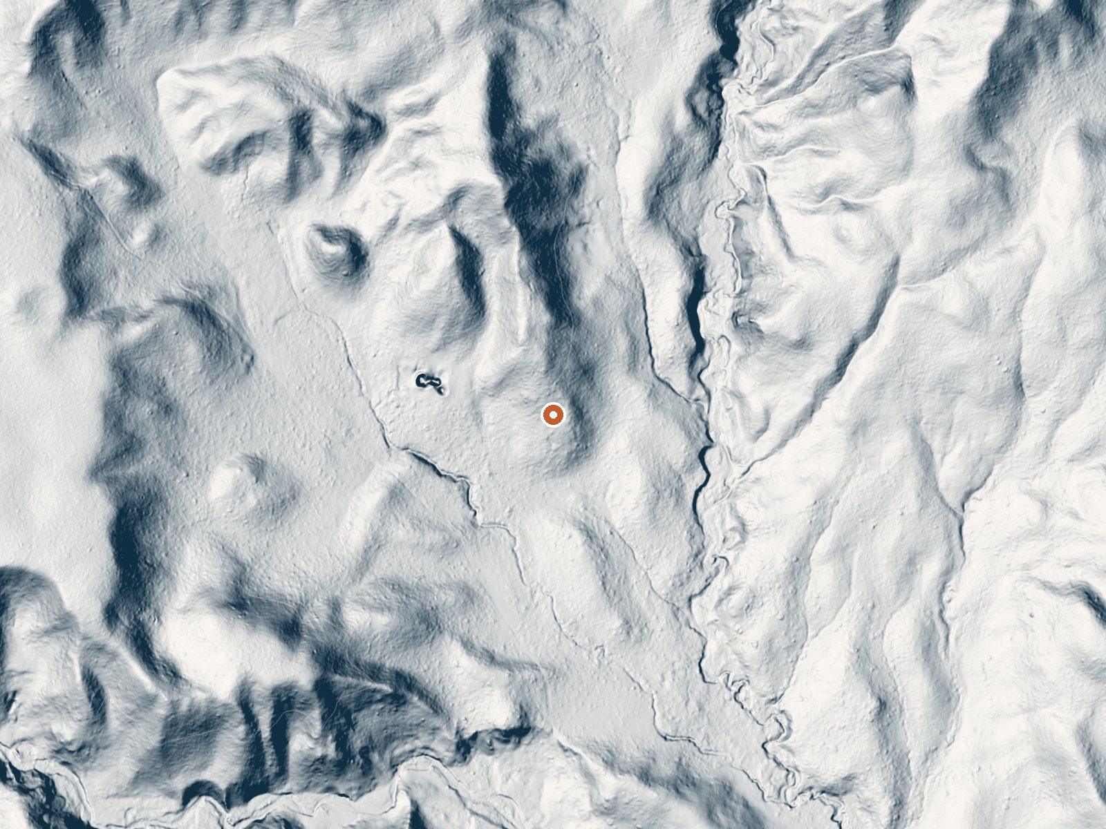 LiDAR bare-earth view of the same ground around Hot Springs