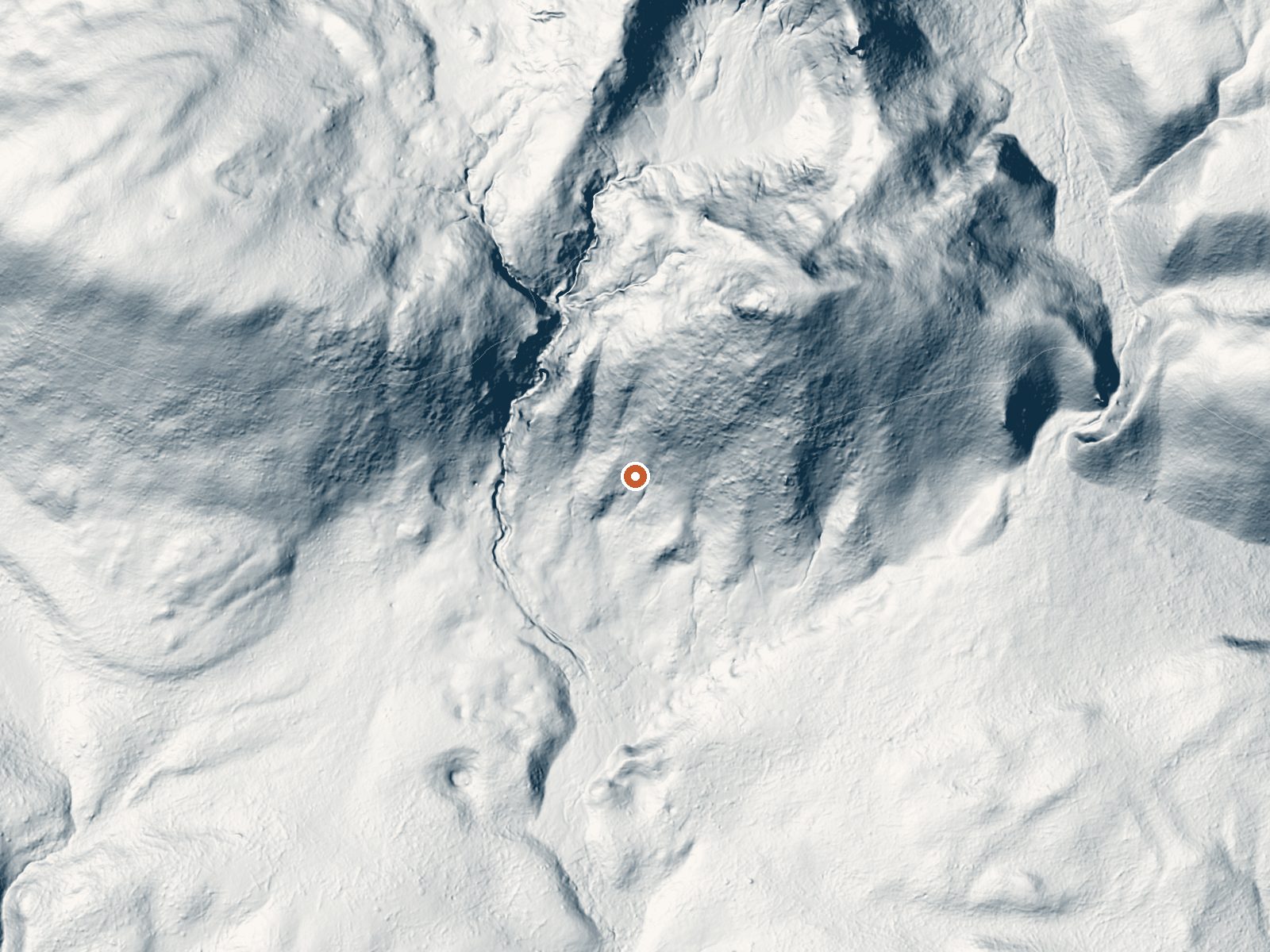 LiDAR bare-earth view of the same ground around Hot Springs At Sulphur Hills