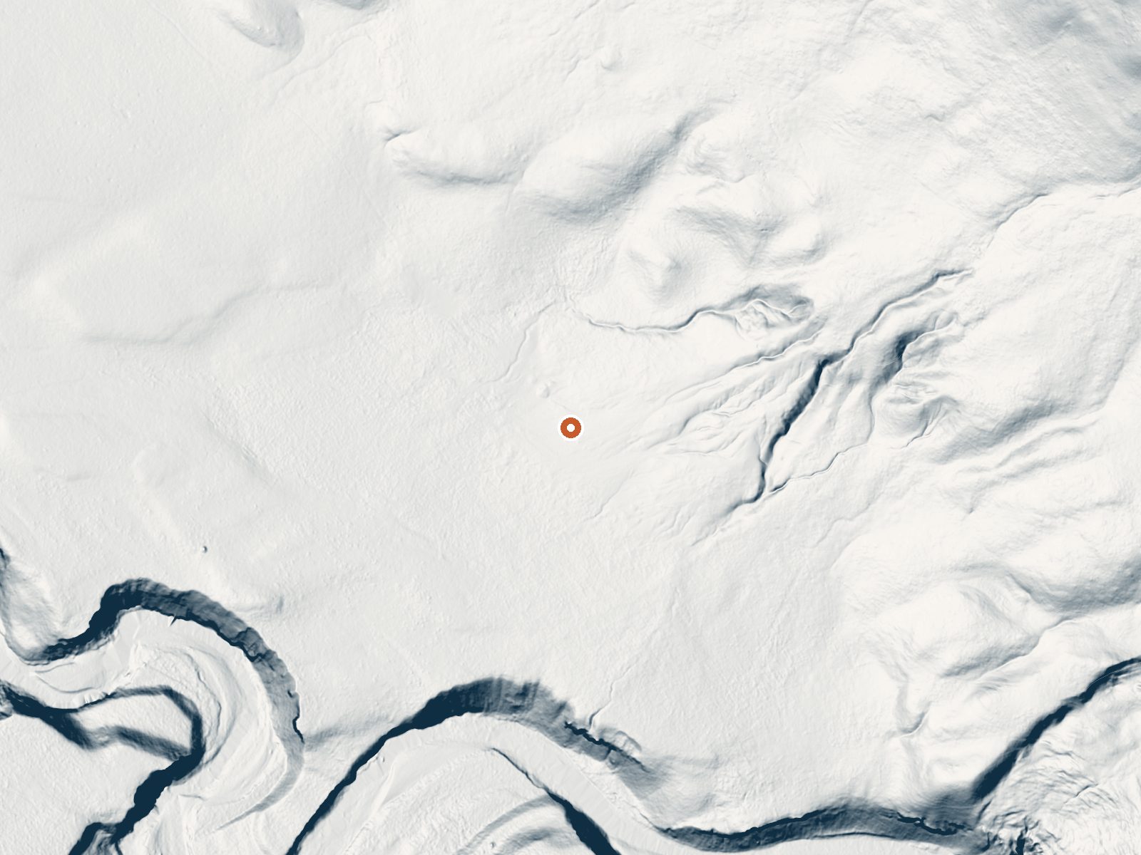 LiDAR bare-earth view of the same ground around Hot, On Lamar River