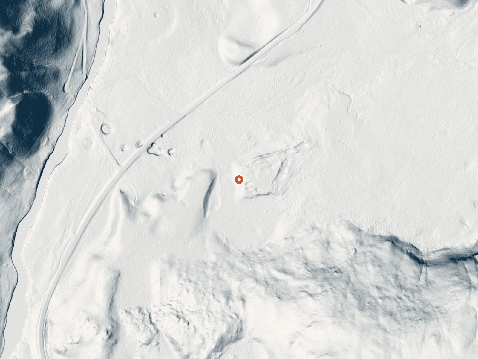 LiDAR bare-earth view of the same ground around Rabbit Creek Group