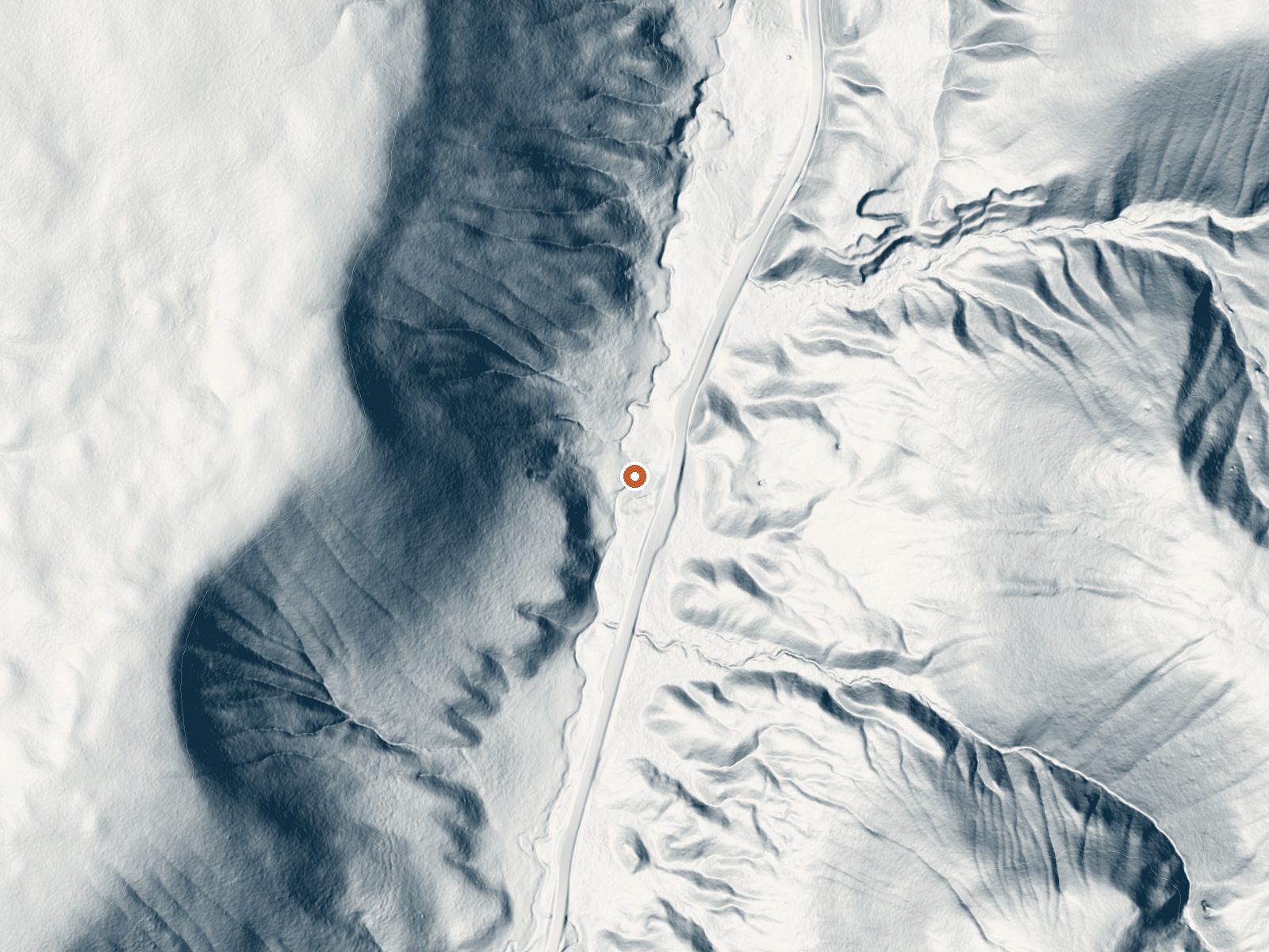 LiDAR bare-earth view of the same ground around Semi Centennial Geyser