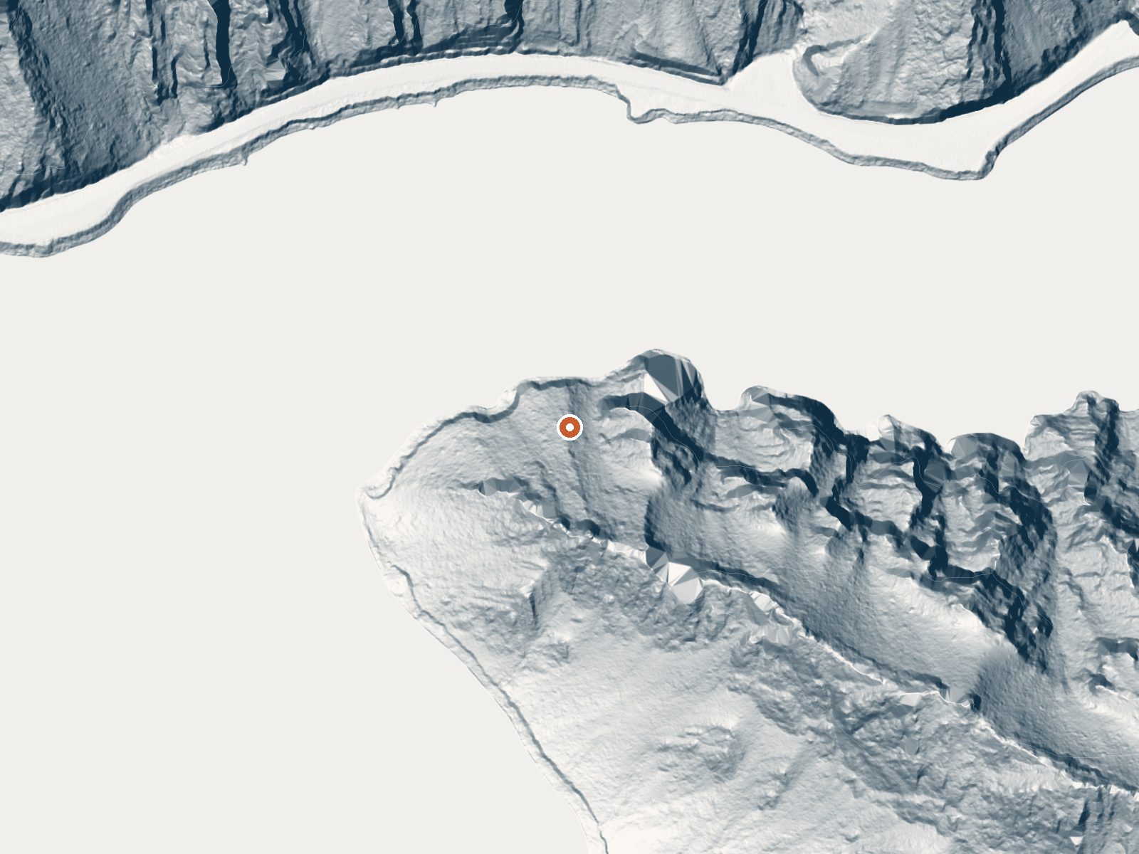 LiDAR bare-earth view of the same ground around Buffalo Bill Reservoir Springs
