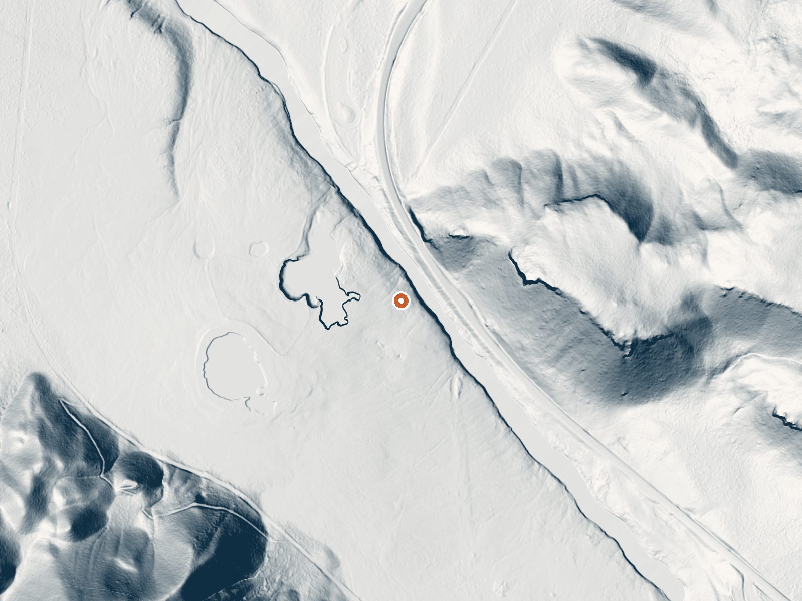 LiDAR bare-earth view of the same ground around Excelsior Geyser Crater