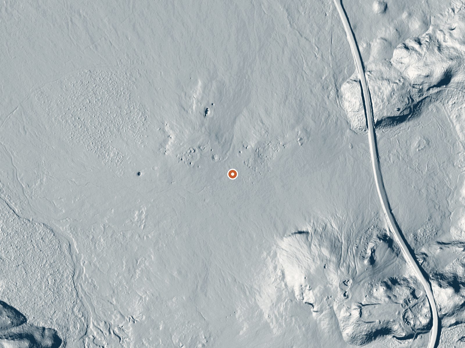 LiDAR bare-earth view of the same ground around Fountain Group