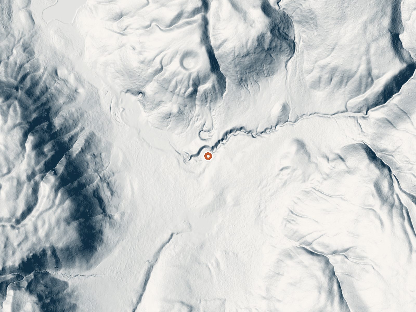 LiDAR bare-earth view of the same ground around Gas Vents At Horseshoe Hill