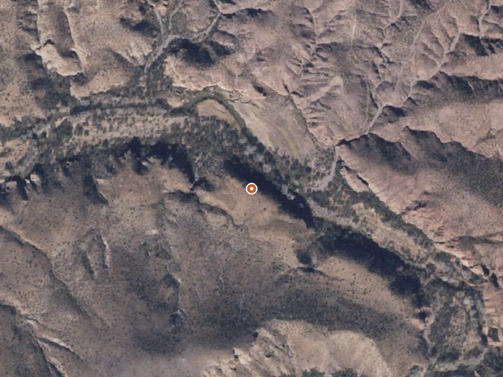 Aerial view of the ground around Gillard Hot Springs