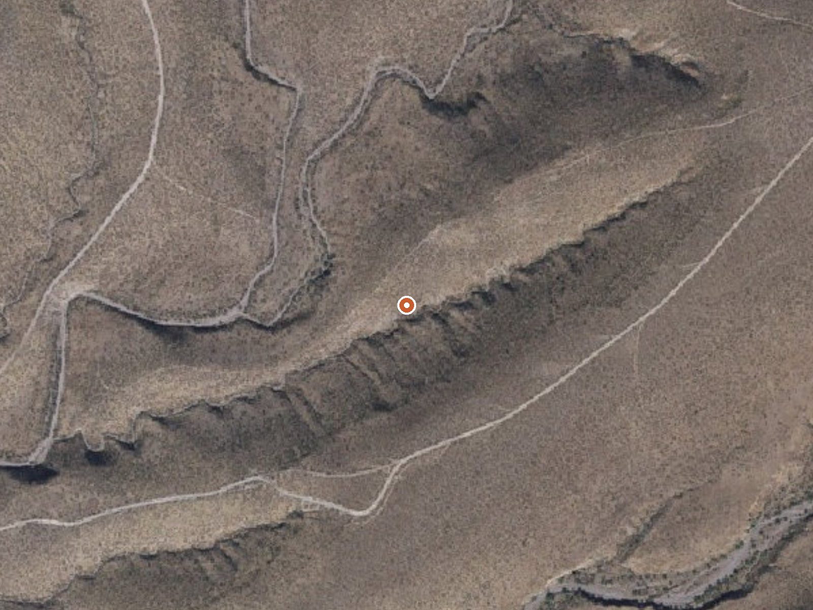 Aerial view of the ground around Grapevine Spring
