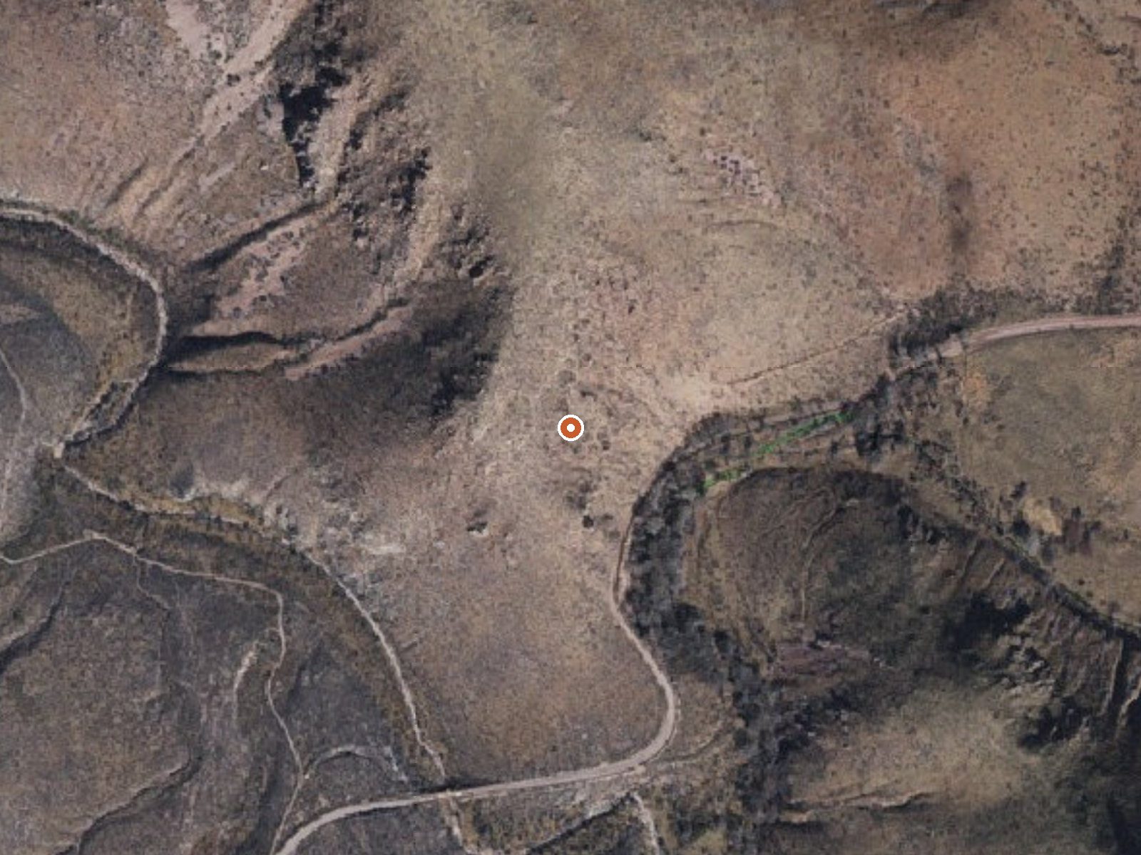 Aerial view of the ground around Lewis Spring