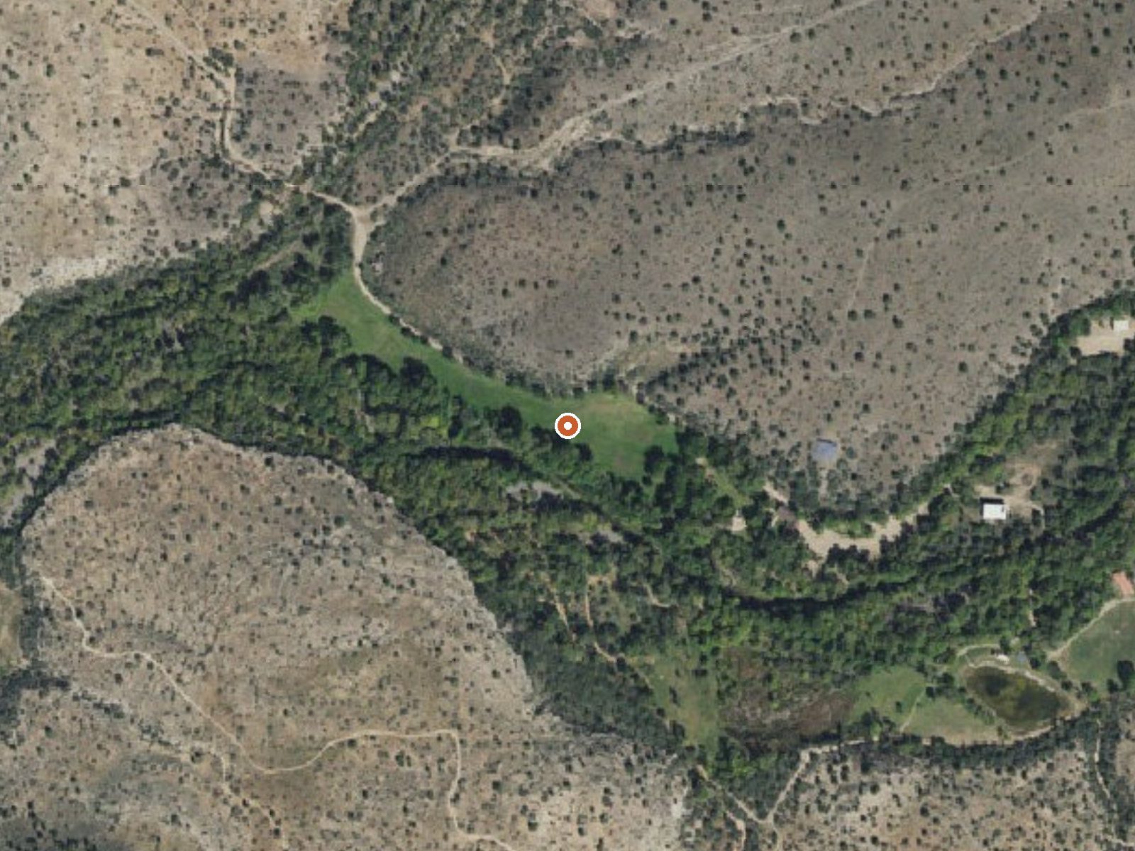 Aerial view of the ground around Soda Spring