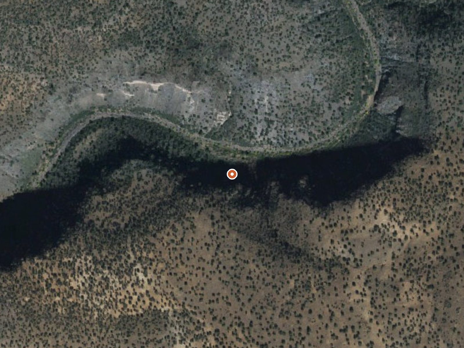 Aerial view of the ground around Trout Creek Spring