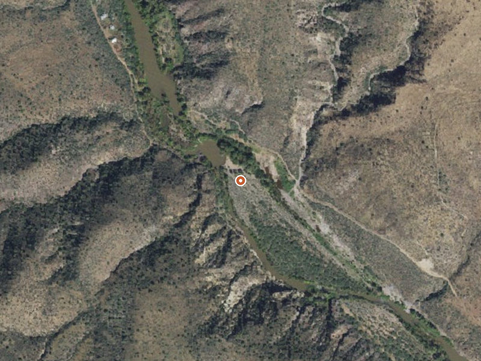 Aerial view of the ground around Verde Hot Springs