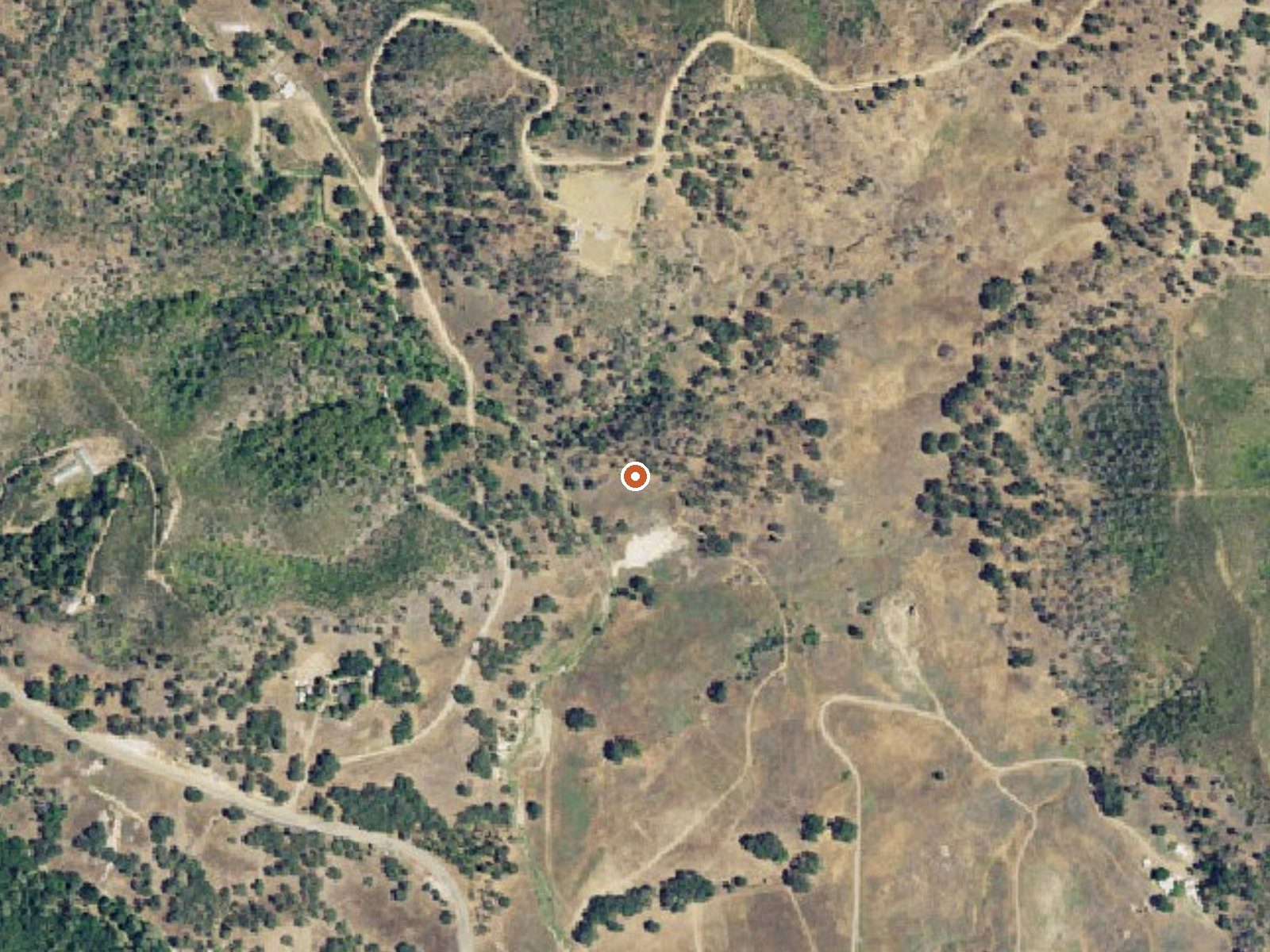 Aerial view of the ground around Baker Soda Spring