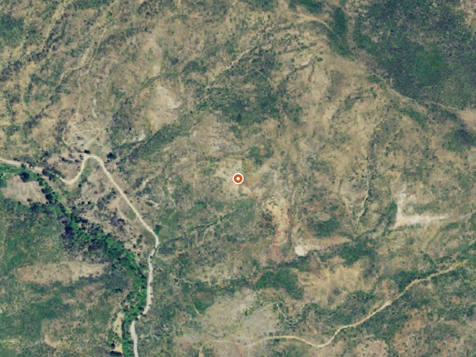 Aerial view of the ground around Bartlett Springs