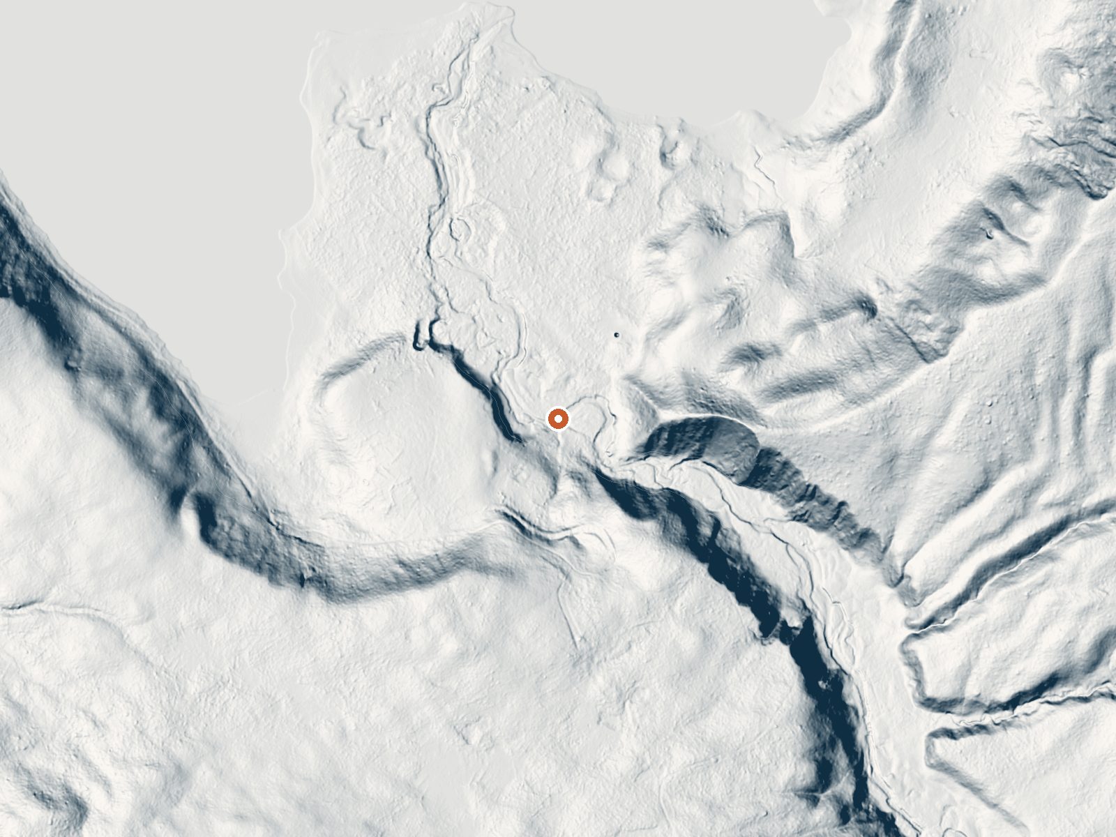 LiDAR bare-earth view of the same ground around Turbid Springs