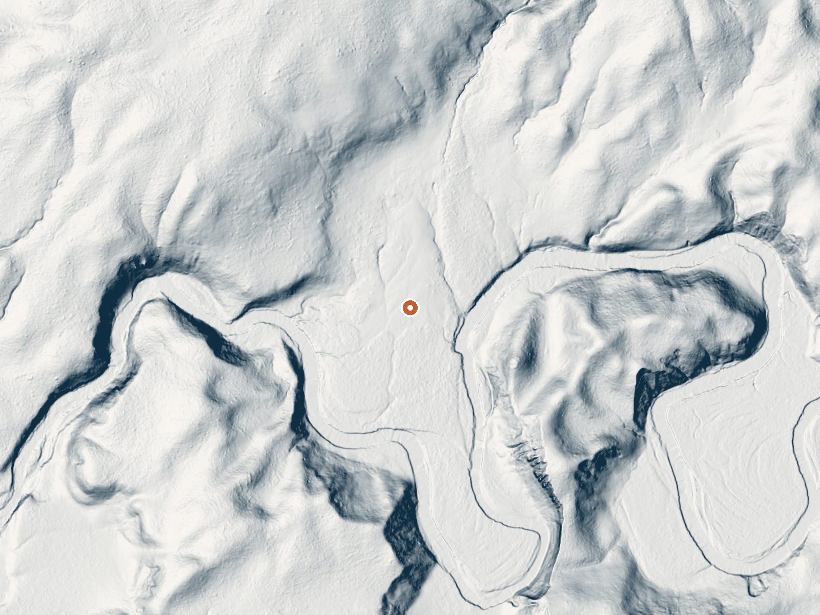 LiDAR bare-earth view of the same ground around Vermilion Springs