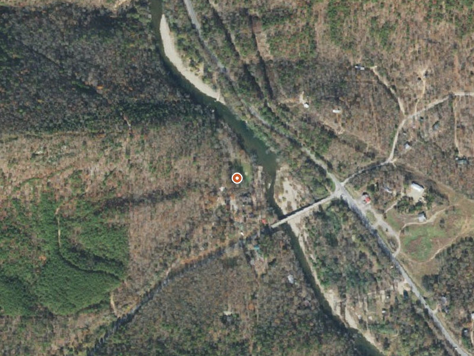Aerial view of the ground around Caddo Gap Springs