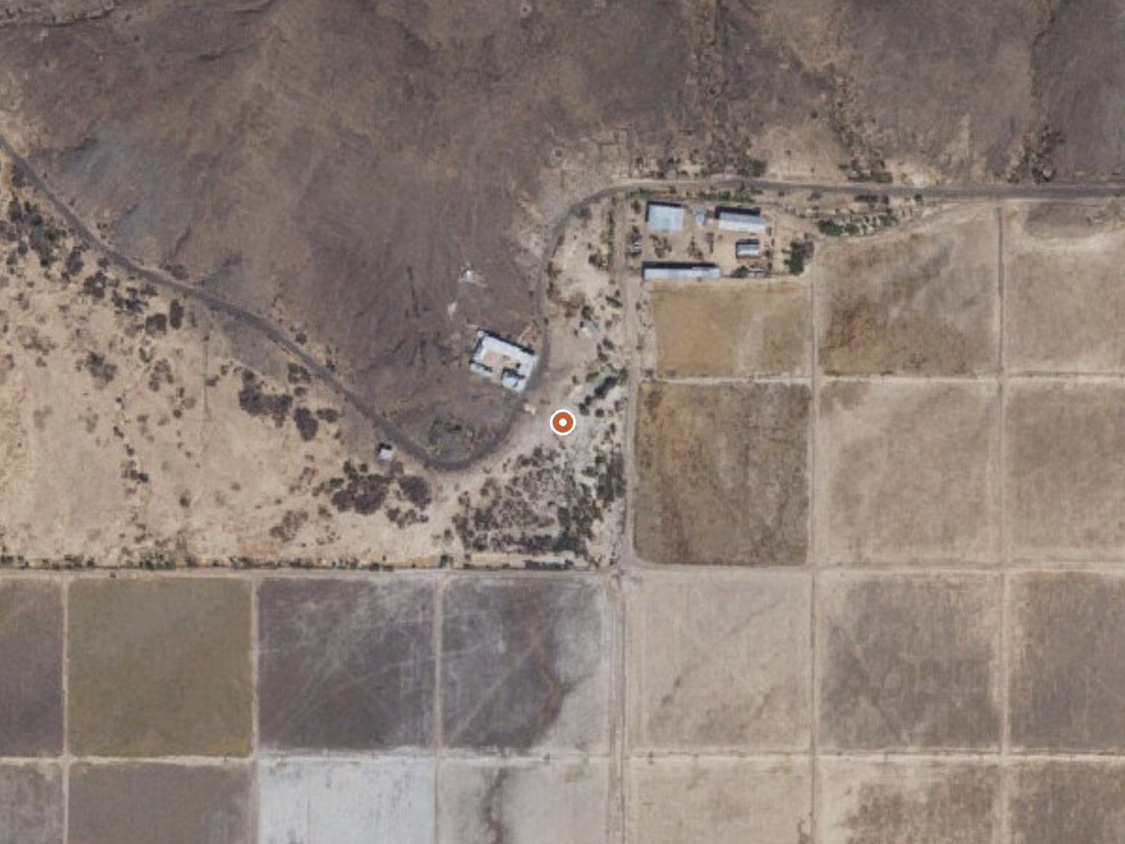 Aerial view of the ground around Agua Caliente Springs