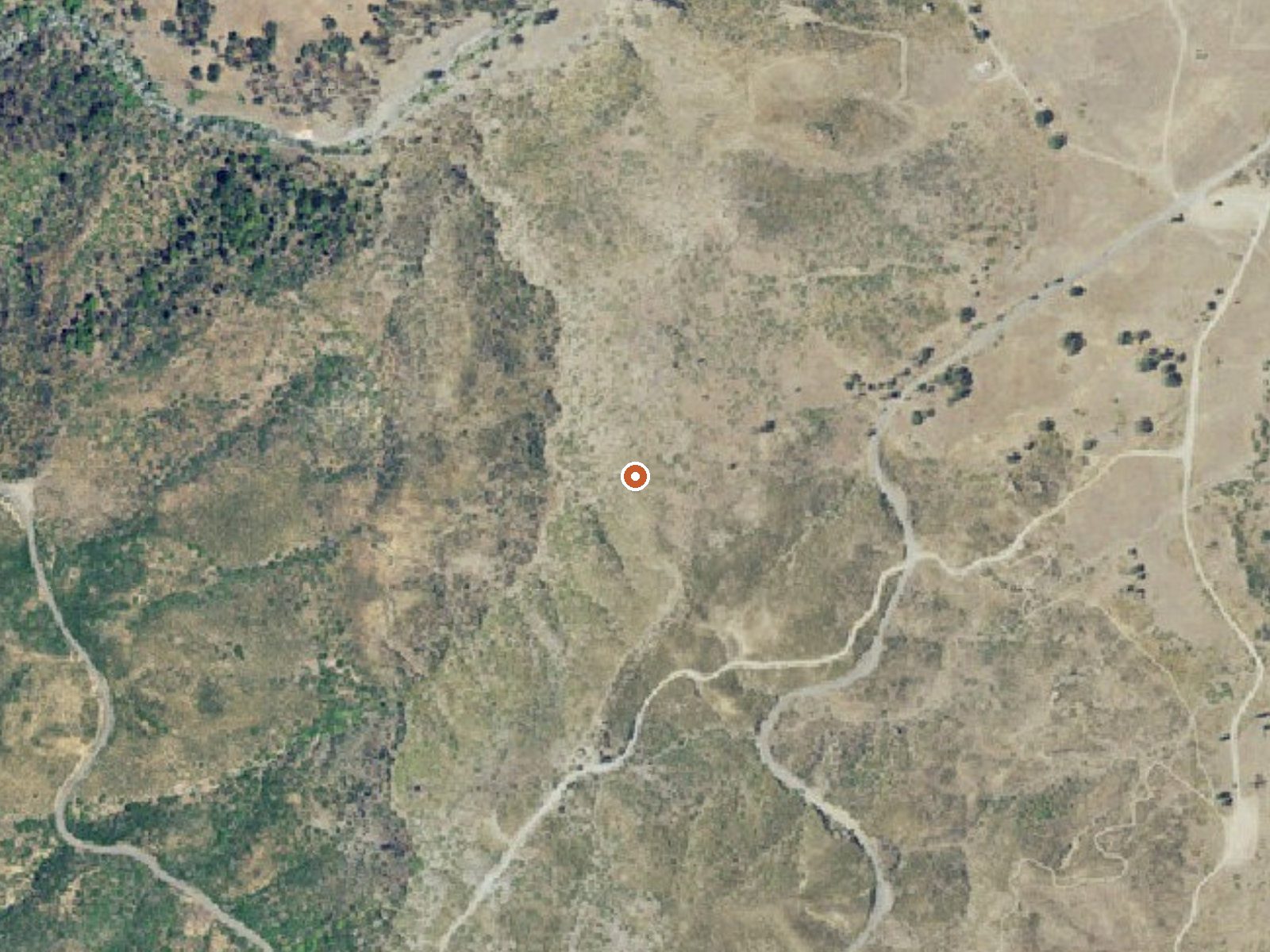 Aerial view of the ground around Fouts Springs