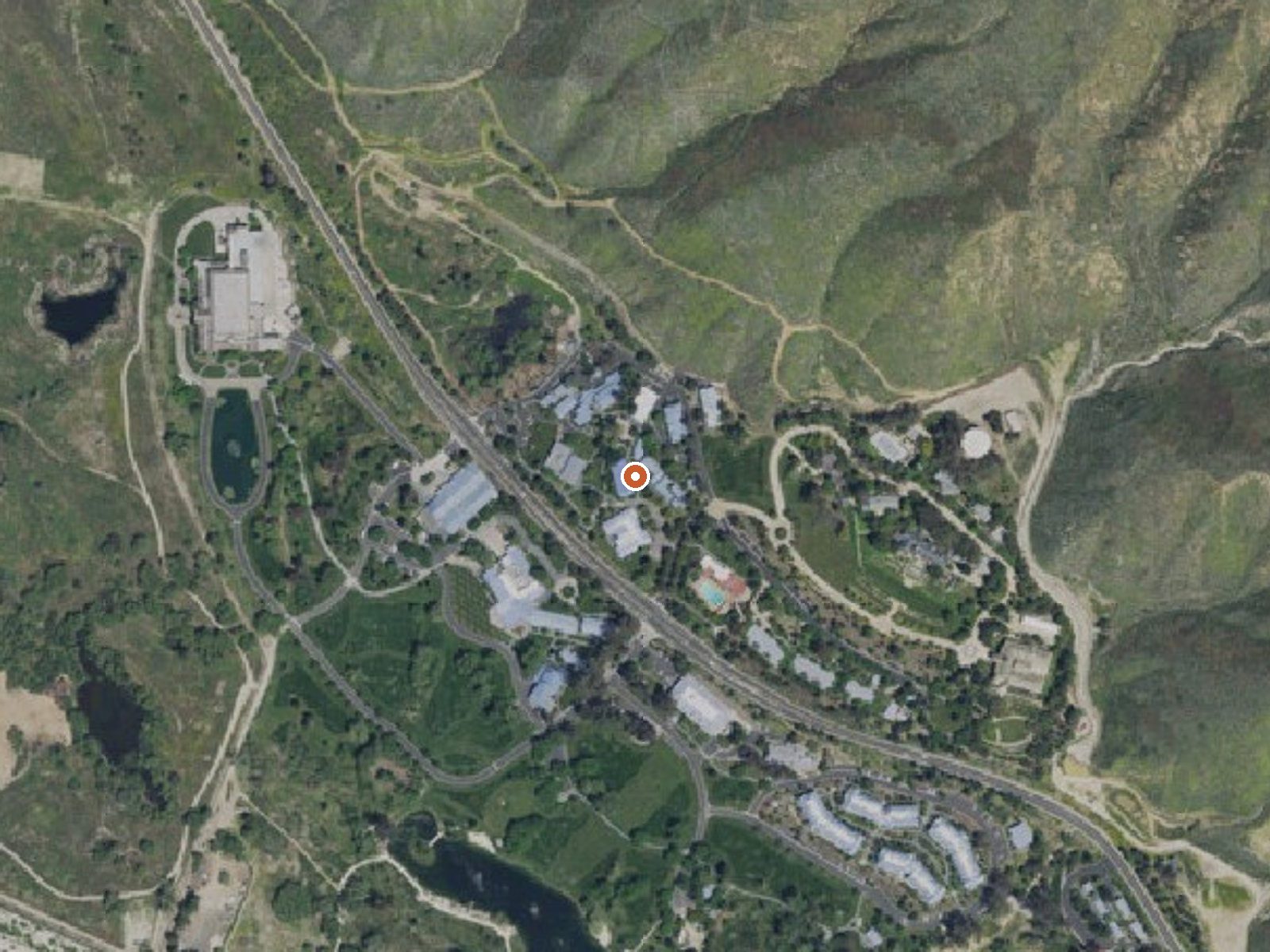 Aerial view of the ground around Gilman Hot Springs
